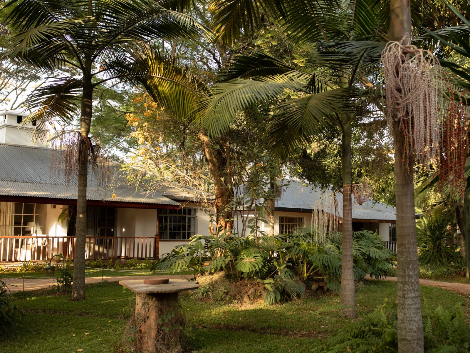 Rondreis Kenia, Nairobi, Karen Blixen Coffee Gardens & Cottages, buitenaanzicht cottages