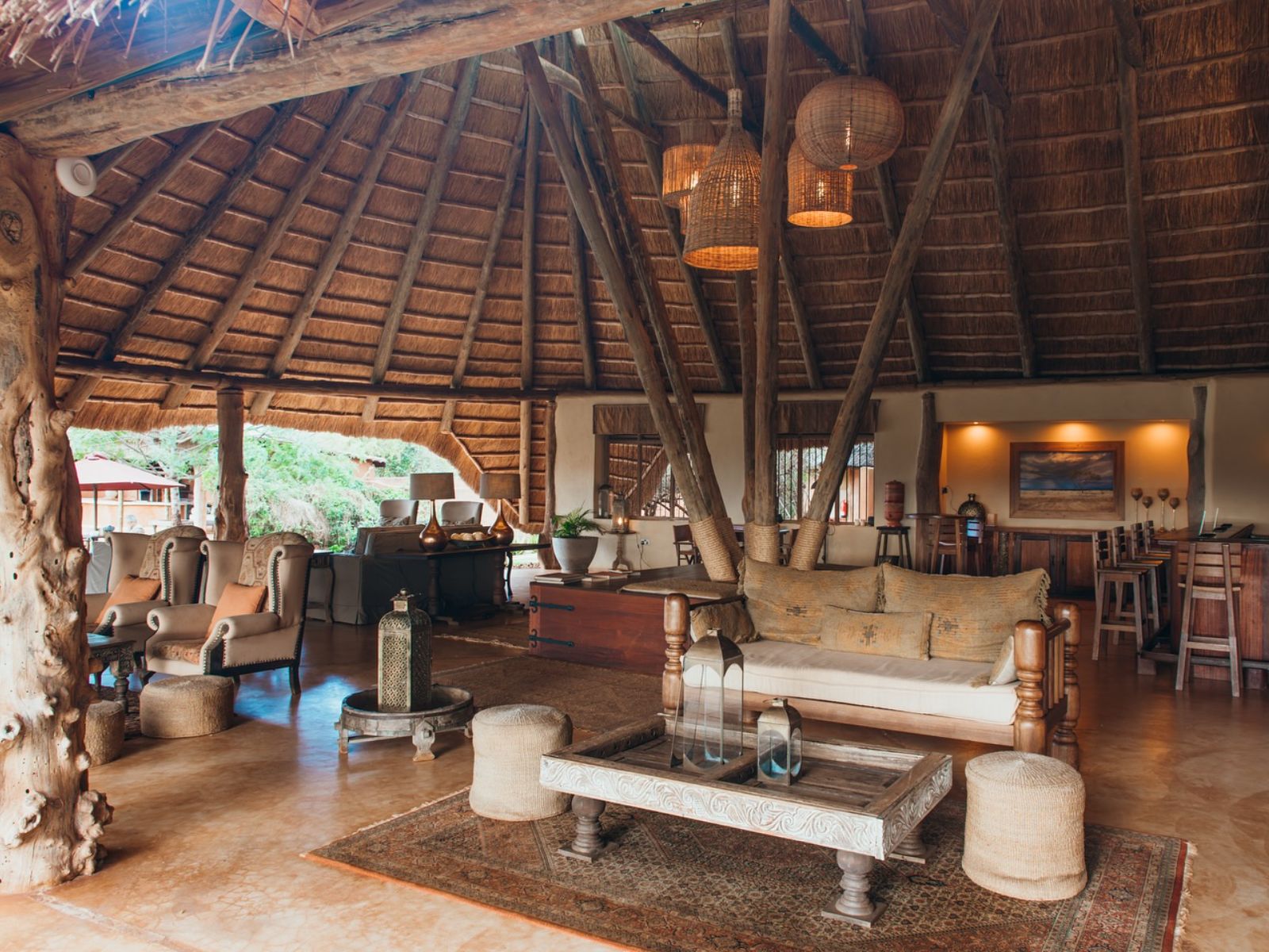 Rondreis Kenia, Tsavo East NP, The Hildana Lodge, gezamenlijke ruimte