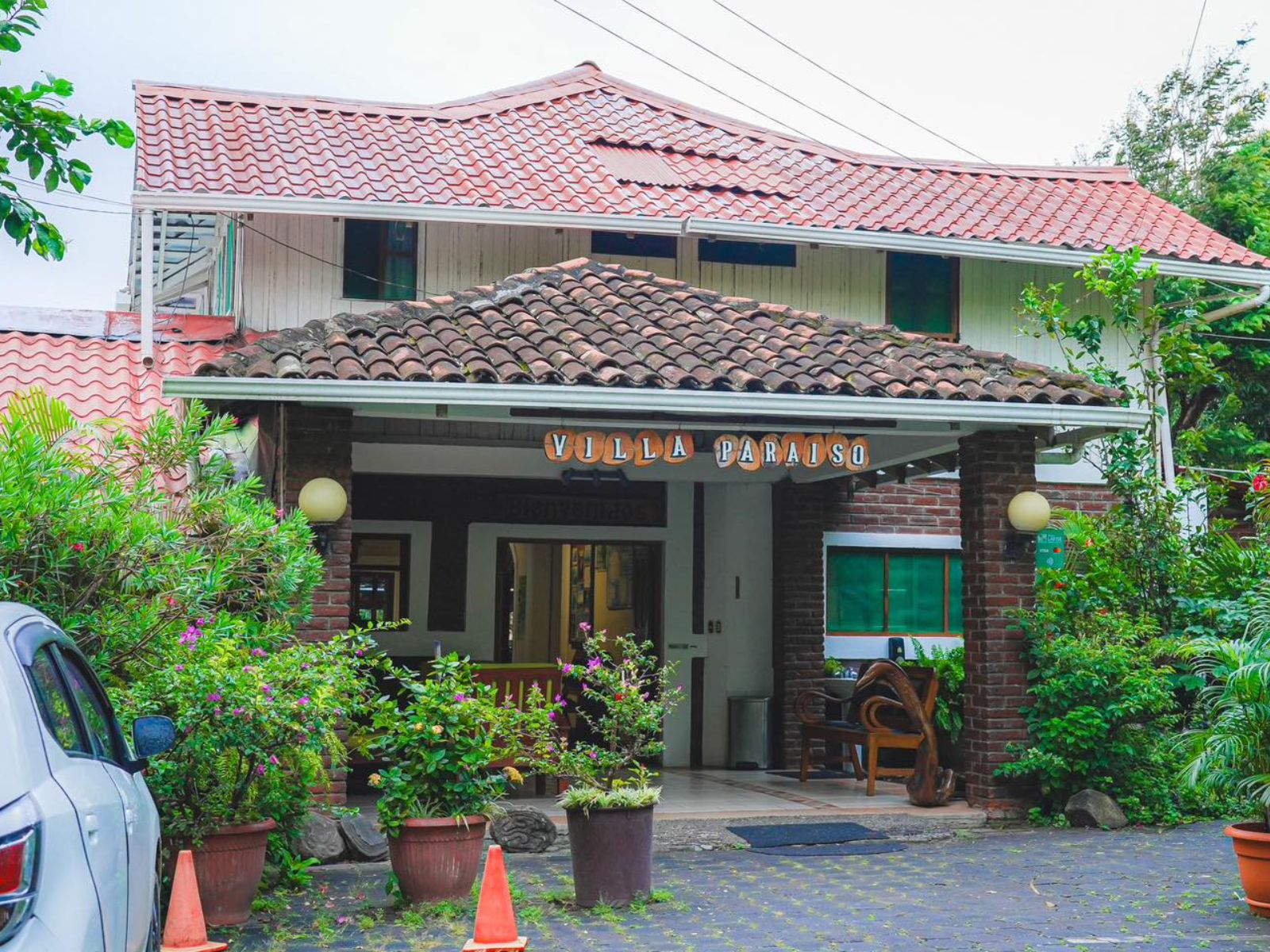 Rondreis Nicaragua, Ometepe, Hotel Villa Paraíso, buitenaanzicht