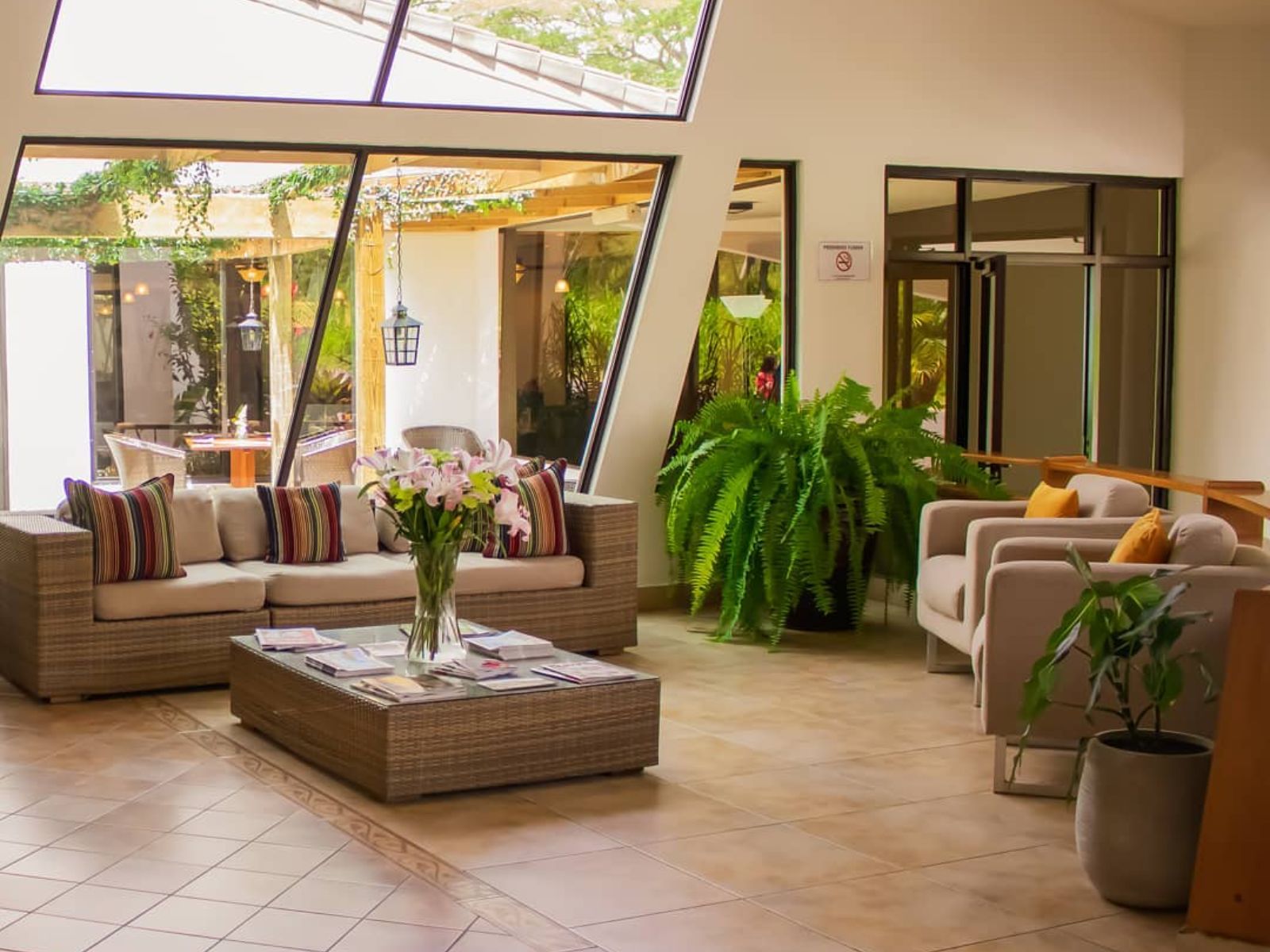 Rondreis Panama, Boquete, Hotel Ladera, lobby