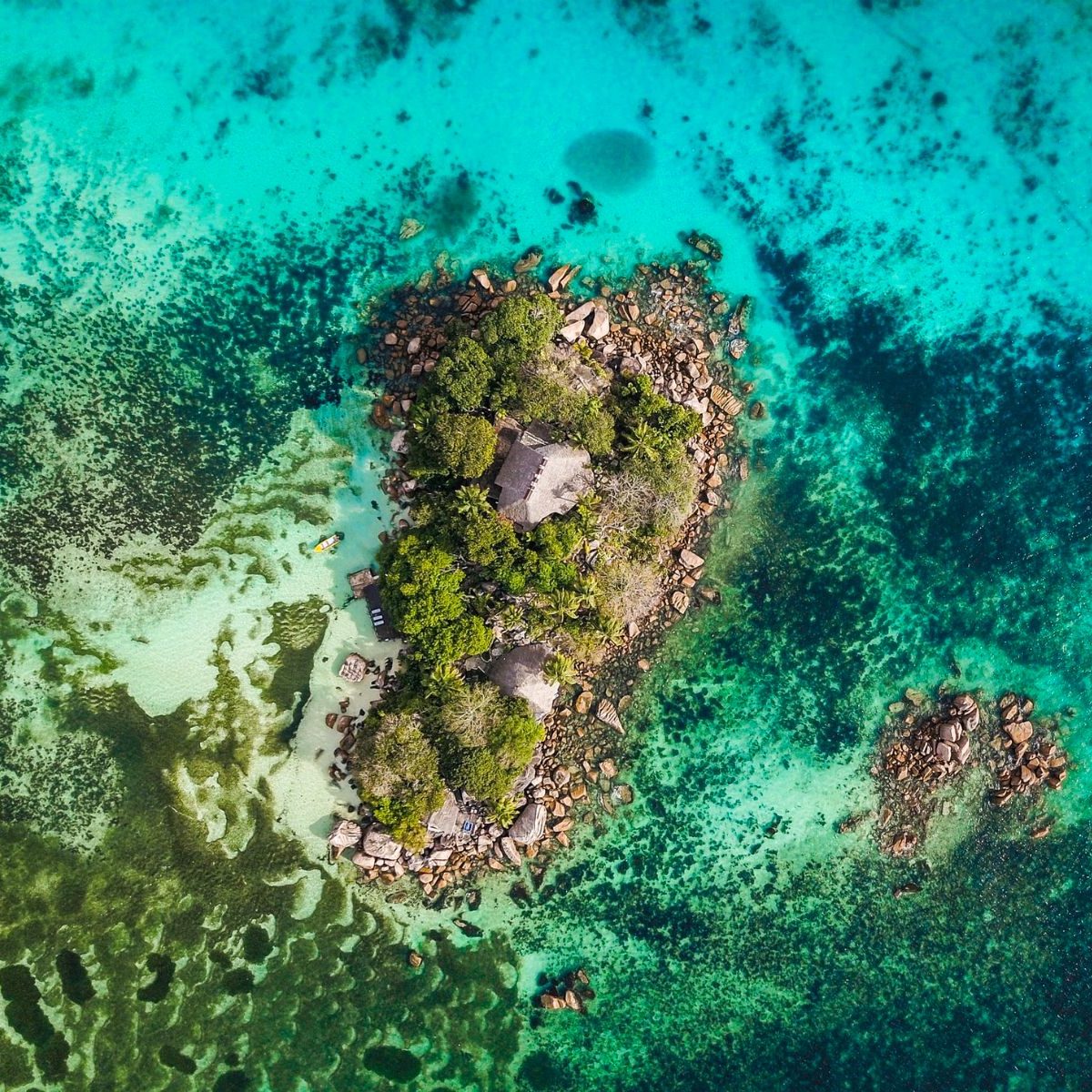 Rondreis Seychellen, Praslin, eiland bovenaanzicht