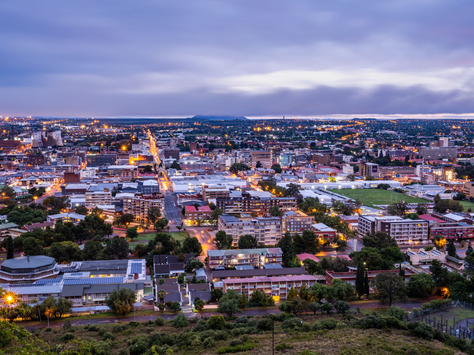 Rondreis Zuid-Afrika, Bloemfontein in de avond