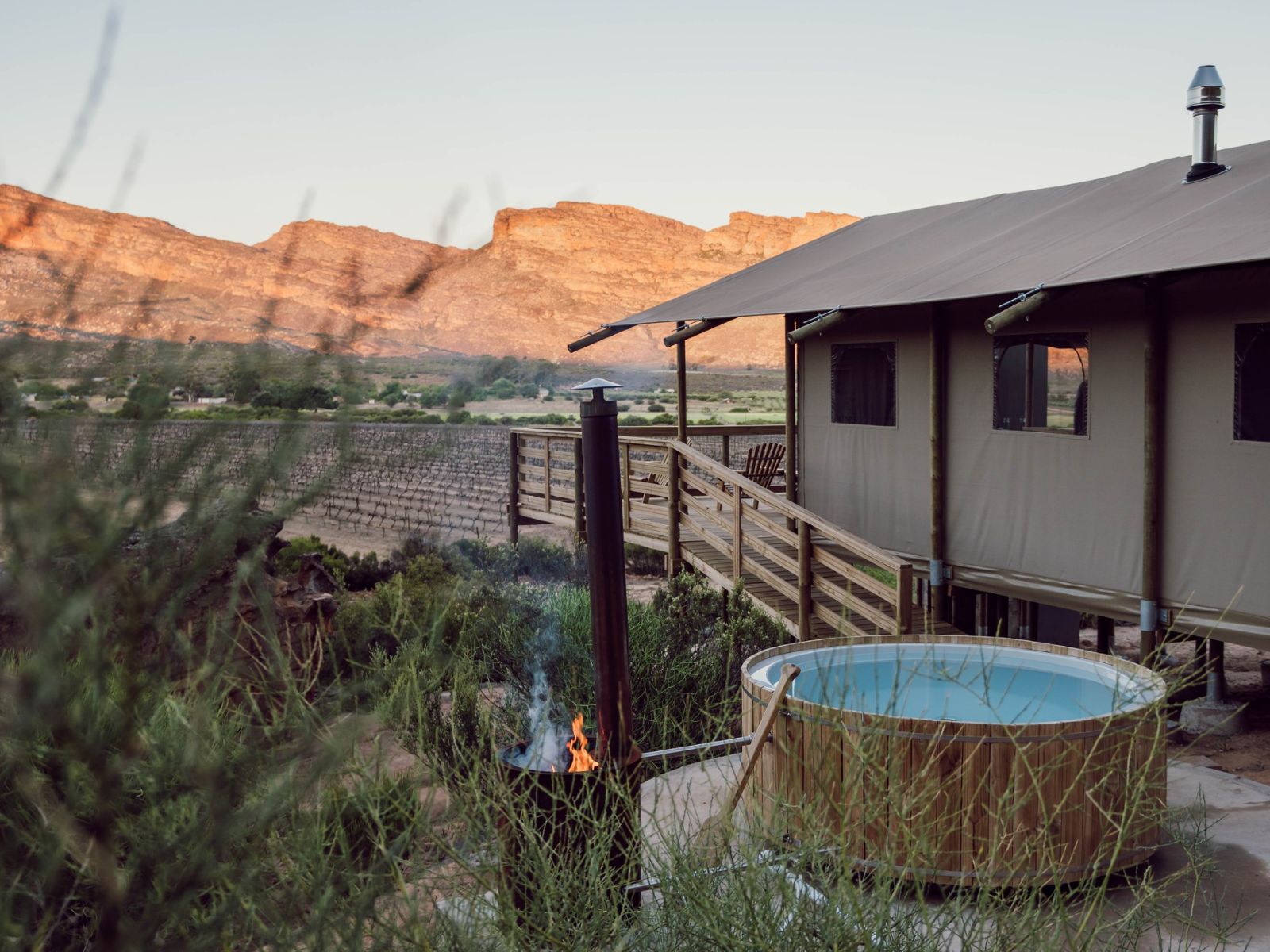 Rondreis Zuid-Afrika, Clanwiliam, Africamps at de Pakhuys, prive hottub