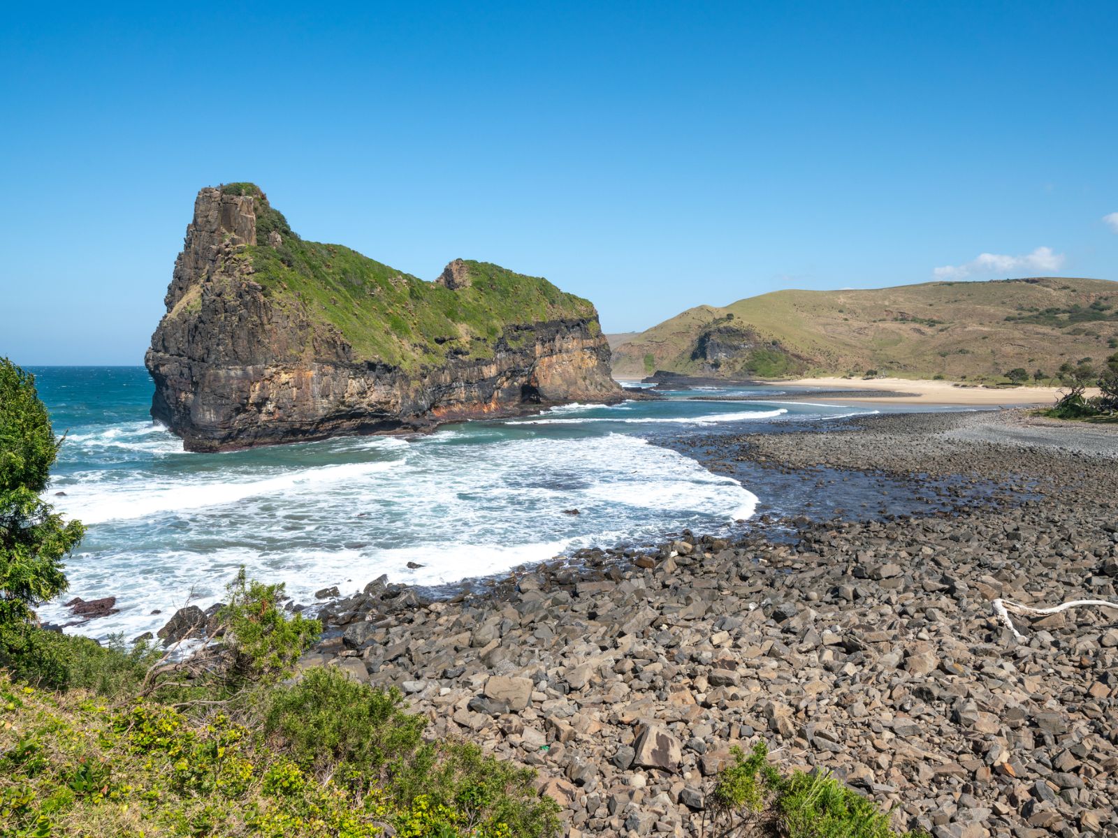 Rondreis Zuid-Afrika, Coffee Bay, Hole in the Wall, rots in de zee
