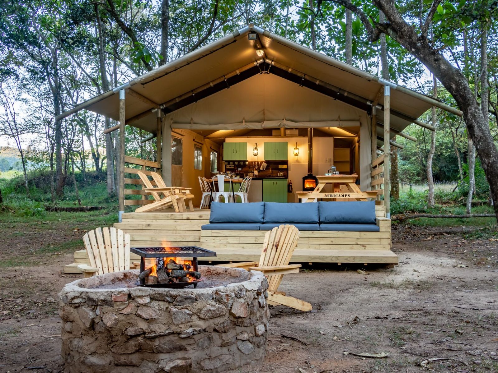 Rondreis Zuid-Afrika, Hazyview, Africamps at Mackers, buitenaanzicht tent