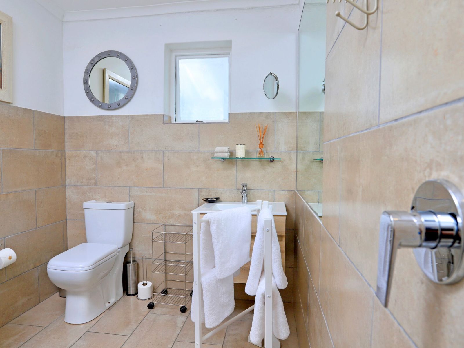 Rondreis Zuid-Afrika, Kaapstad, Rosedene Guest House, badkamer