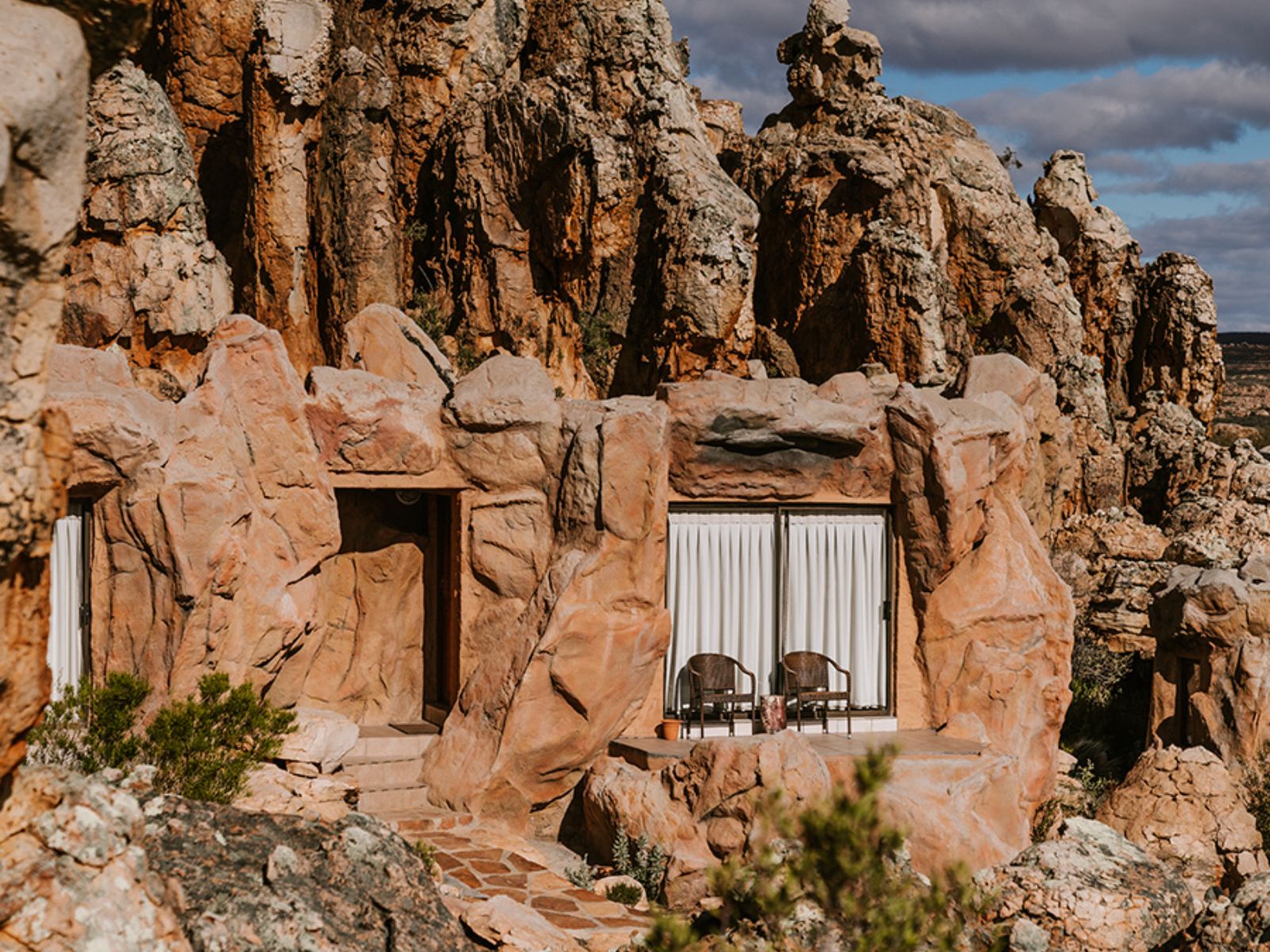 Rondreis Zuid-Afrika, Kagga Kamma, Kagga Kamma Nature Reserve, cave room buitenaanzicht