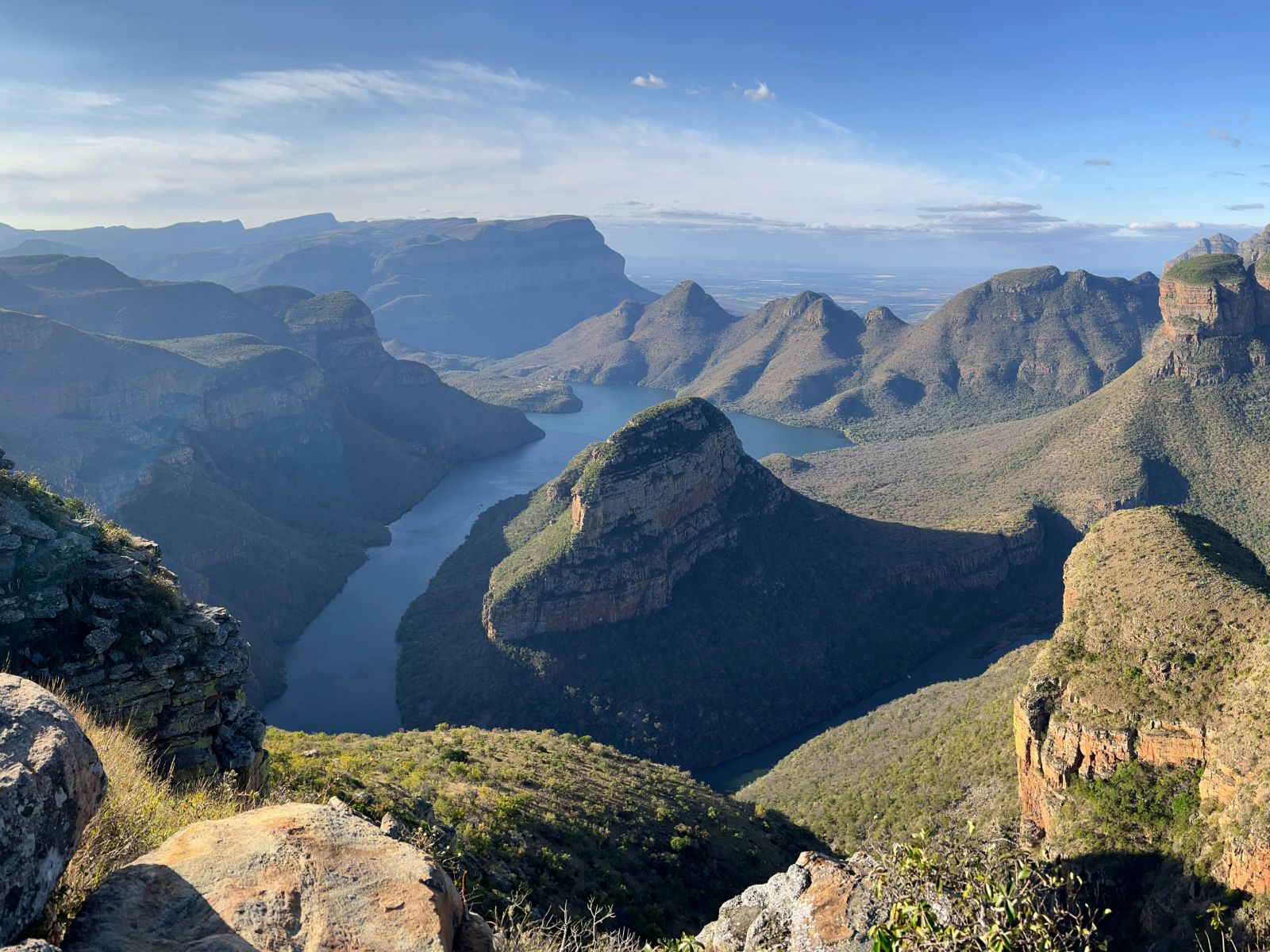 Rondreis Zuid-Afrika, Panoramaroute, Drie Rondavels viewpoint met uitzicht over Blyde River Canyon