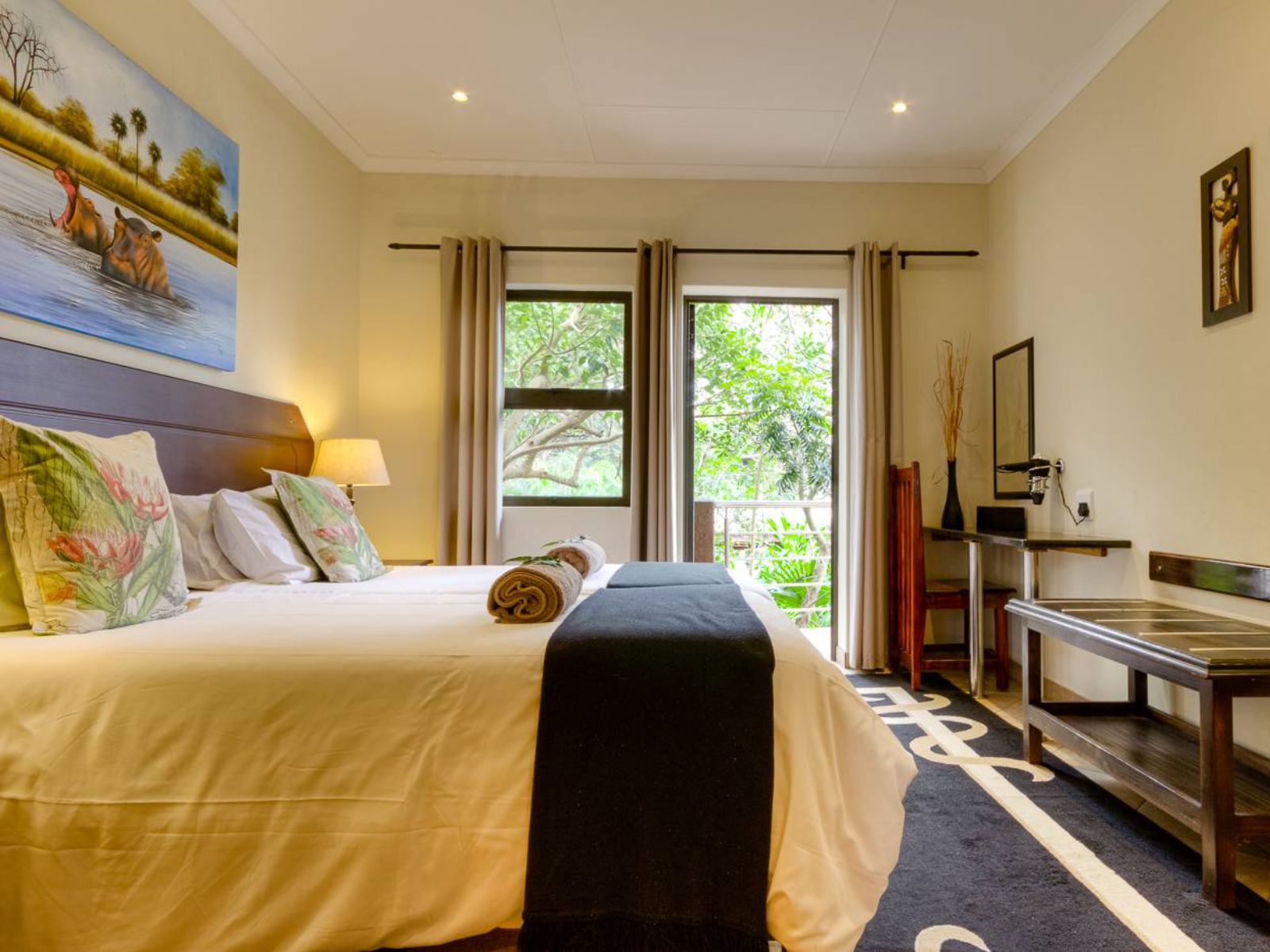 Rondreis Zuid-Afrika, St.Lucia,Forest Lodge, slaapkamer