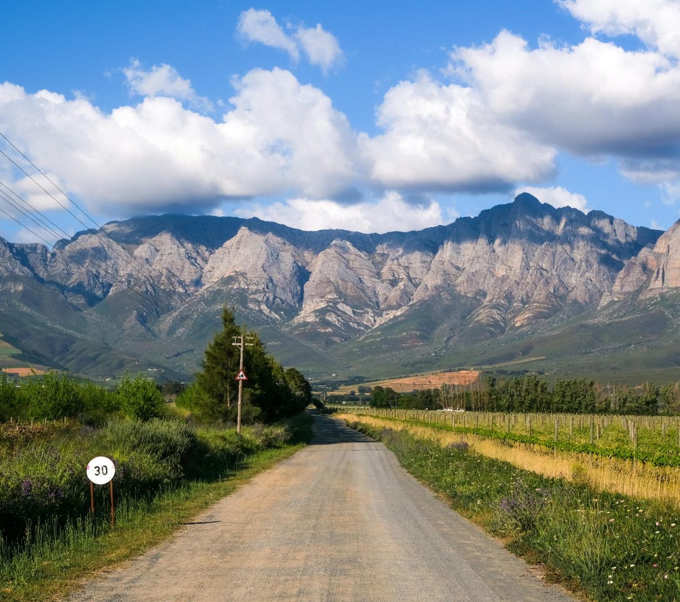 Rondreis Zuid-Afrika, Swellendam, weg met uitzicht op de bergen