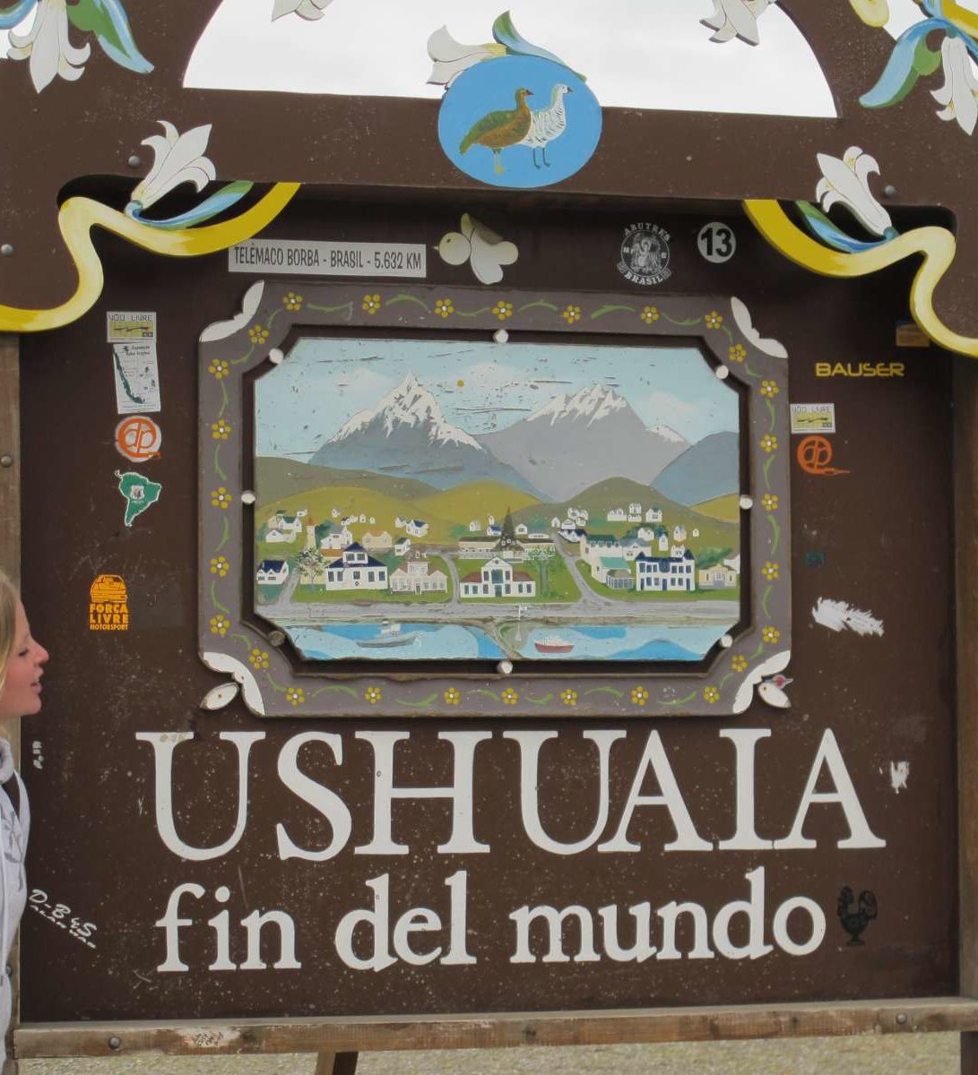 rondreis argentinie, ushuaia, einde van de wereld bord