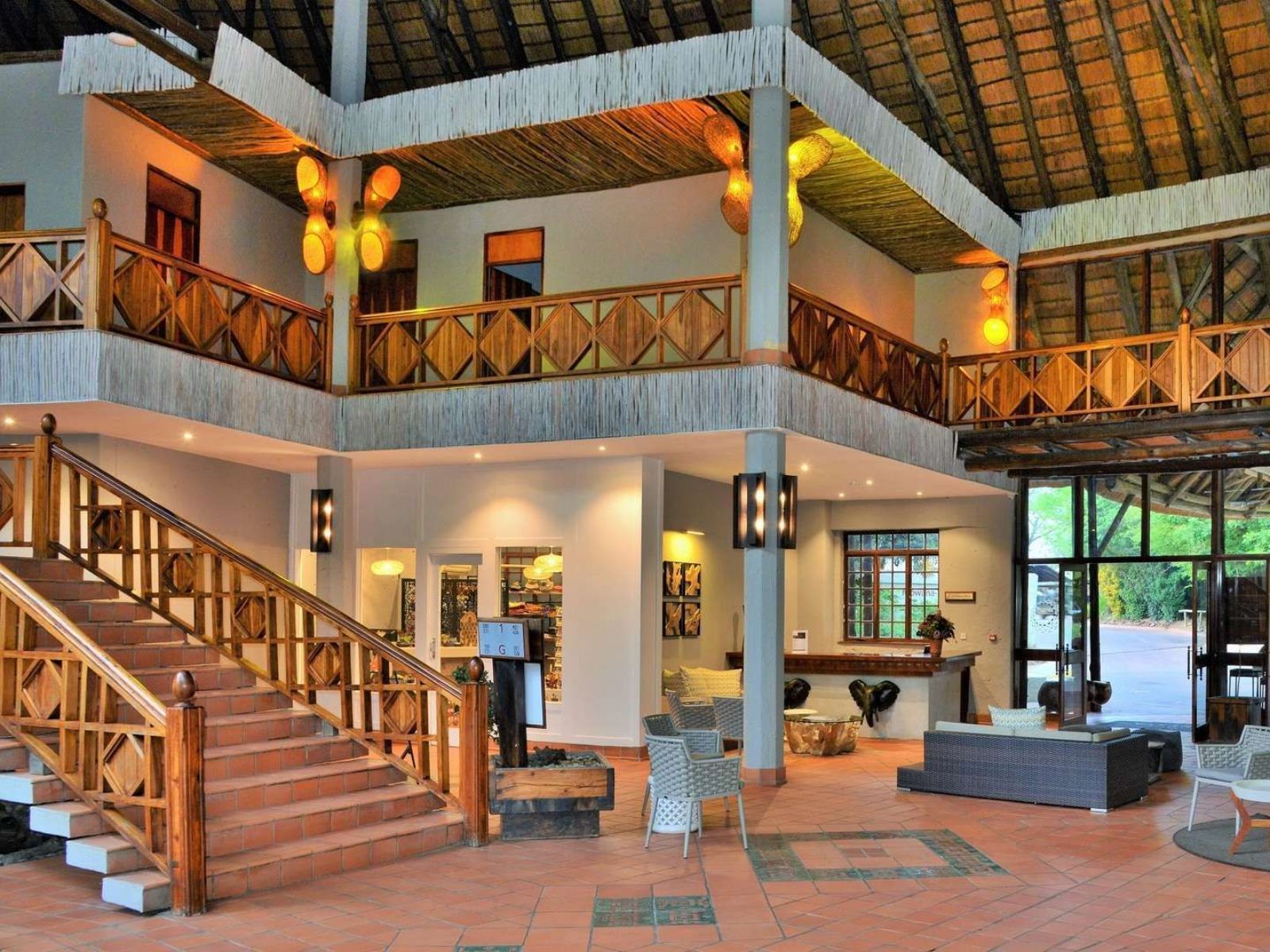 Rondreis Botswana, Chobe NP, Monwana Safari lodge, lobby