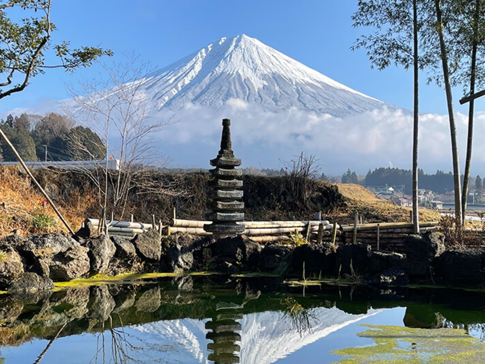 Rondreis Japan, Fujinomiya, Mt. Fuji Satoyama Vacation ( glamping) uitzich