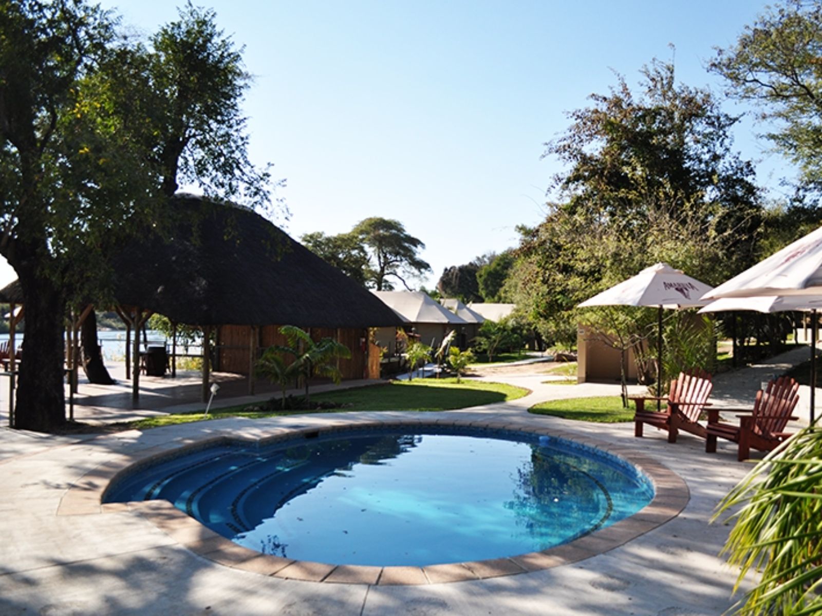 Rondreis Namibië, Divundu, Shametu River Lodge, zwembad