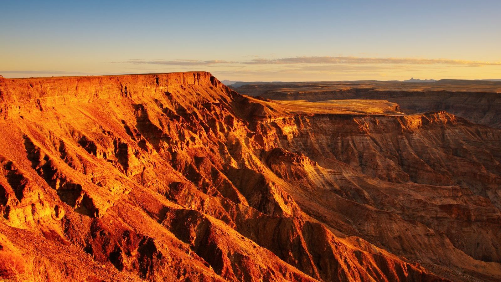Rondreis Namibië, Fish River Canyon, uitzicht zonsondergang