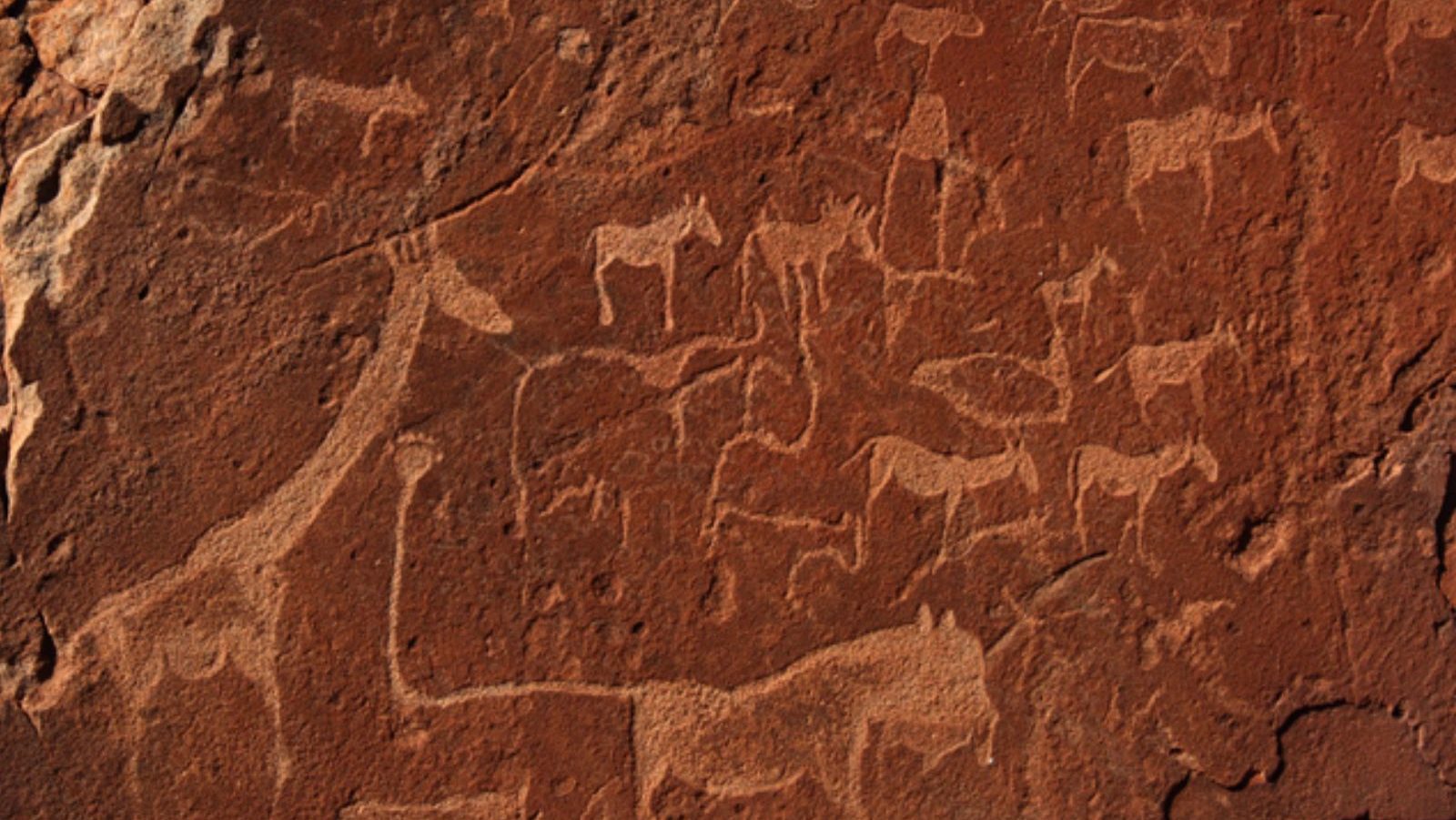 Rondreis Namibië, Twyfelfontein, muurschildering
