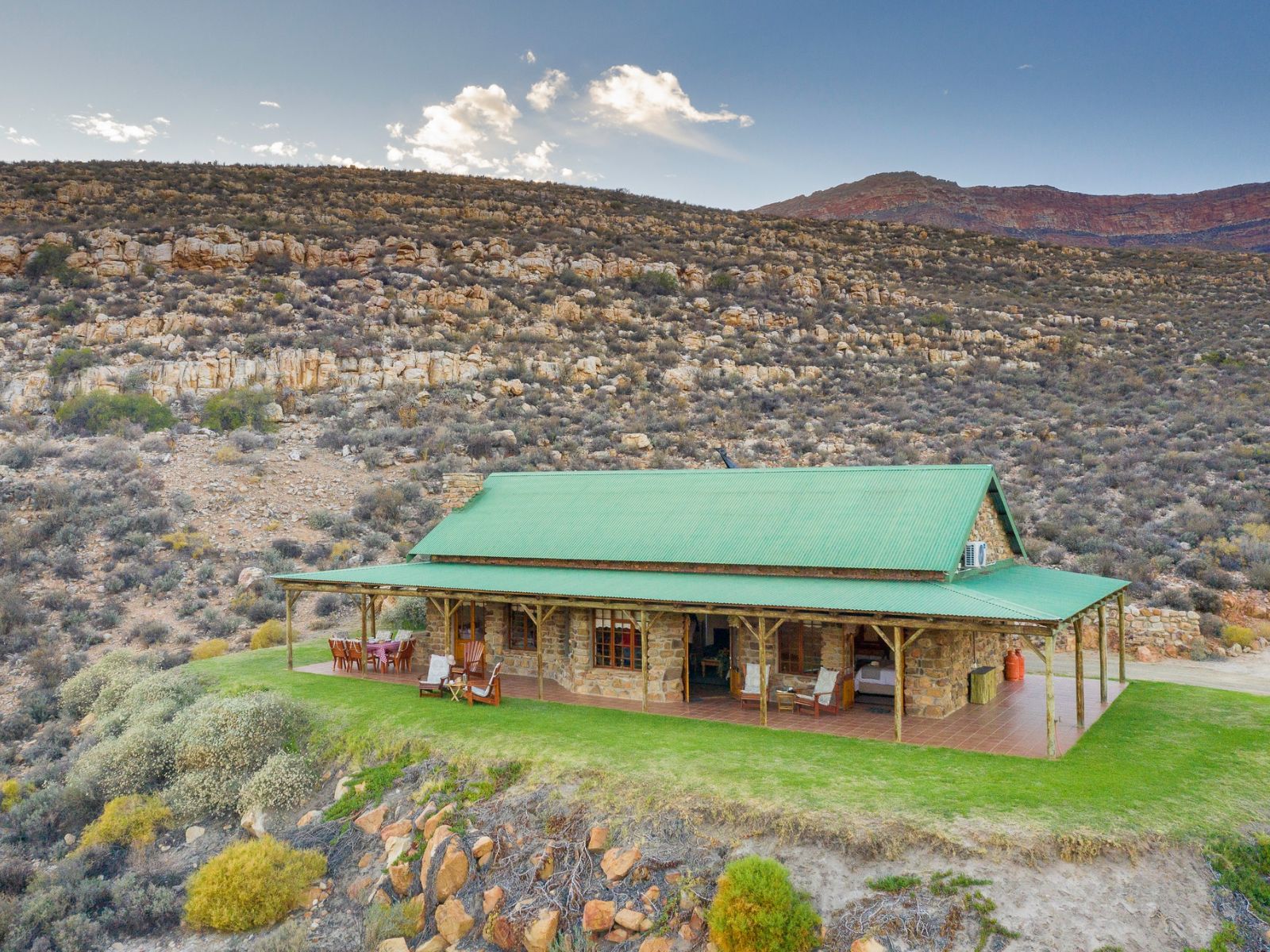 Rondreis Zuid-Afrika, Cederberg, Mount Ceder, buitenaanzicht lodge