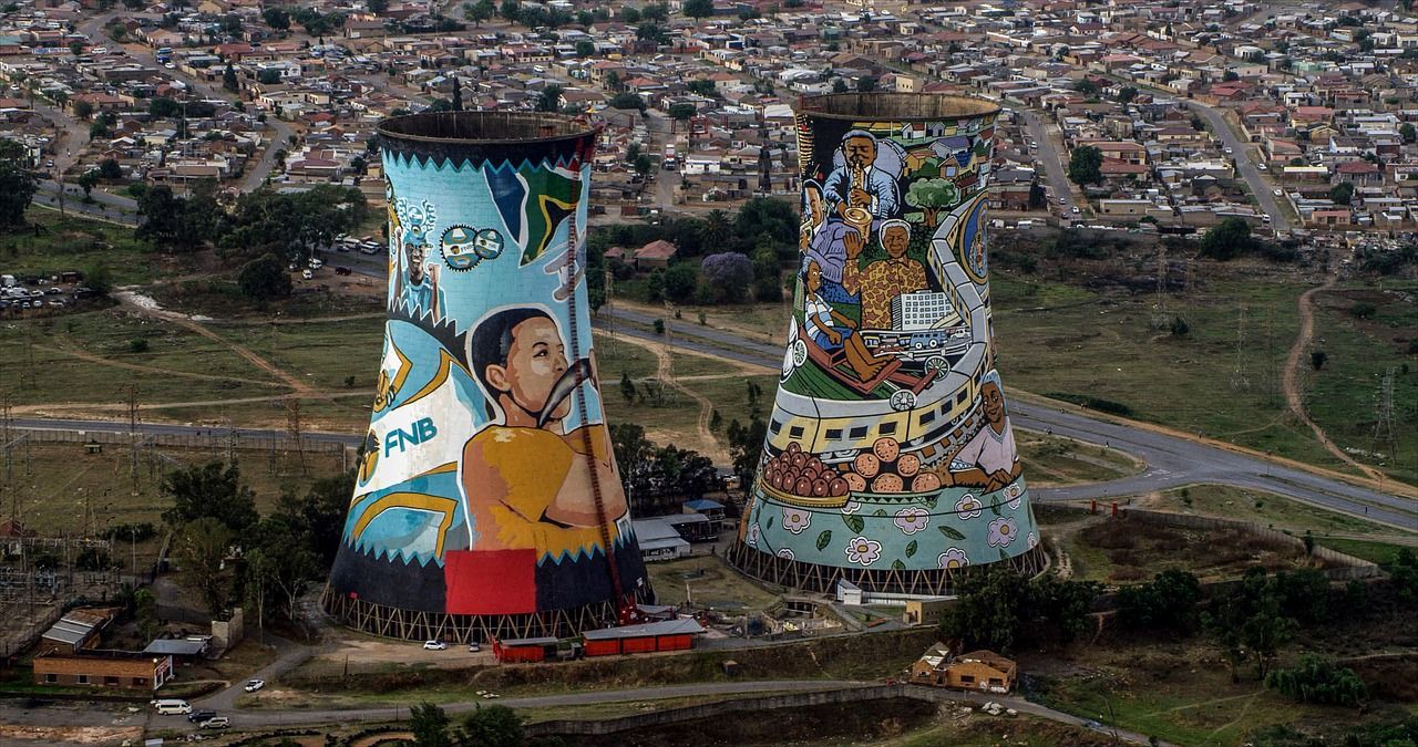 Rondreis Zuid-Afrika, Johannesburg, Orlando Towers in township Soweto