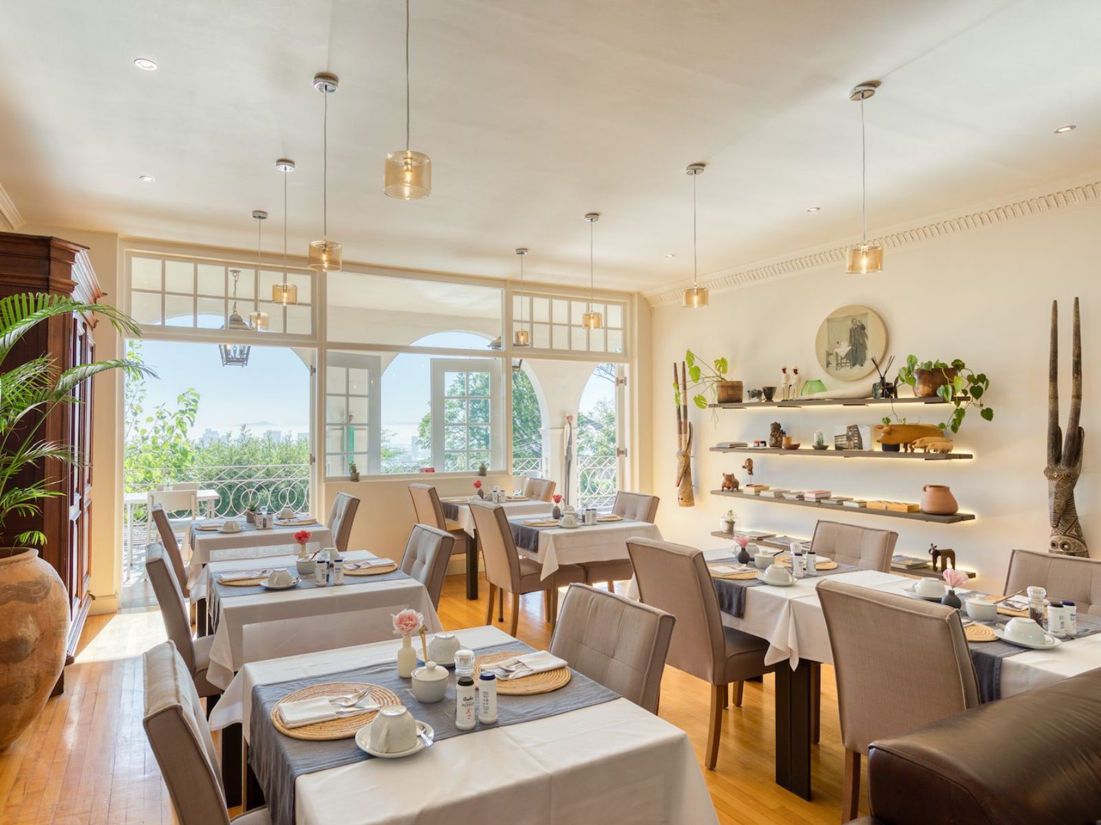 Rondreis Zuid-Afrika, Kaapstad, De Tafelberg Guest House, eetruimte