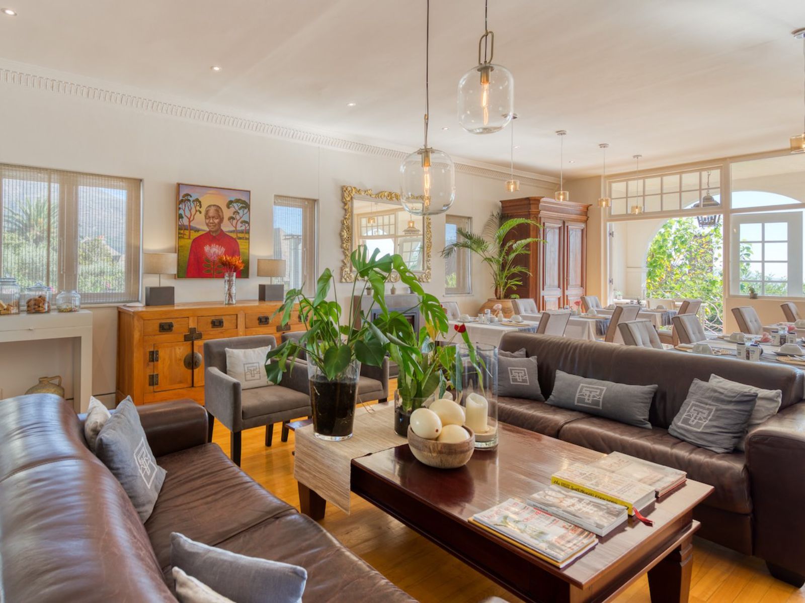 Rondreis Zuid-Afrika, Kaapstad, De Tafelberg Guest House, gezamenlijke ruimte