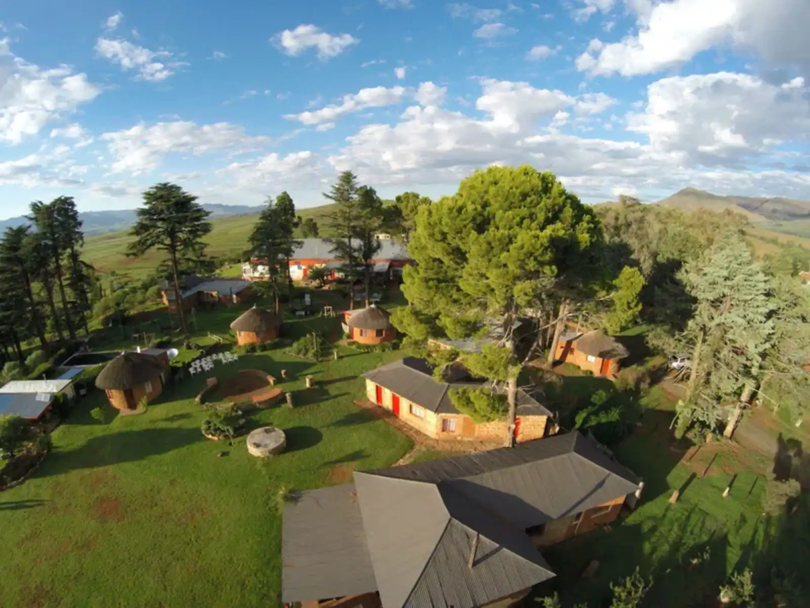 Rondreis Zuid-Afrika, Lesotho, Malealea, Malealea Lodge, bovenaanzicht