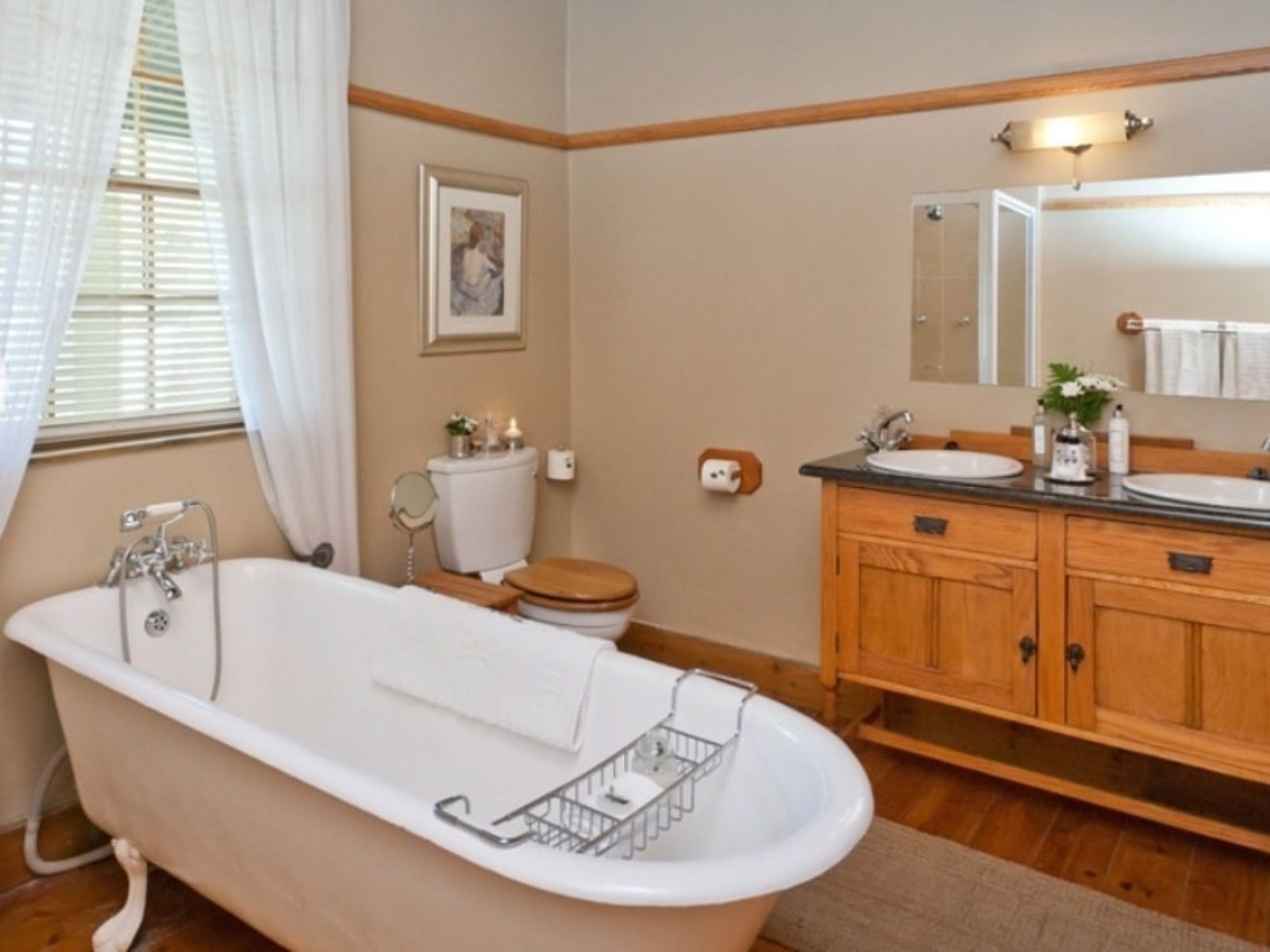Rondreis Zuid-Afrika, Oudtshoornm, La Plume Guest House, badkamer