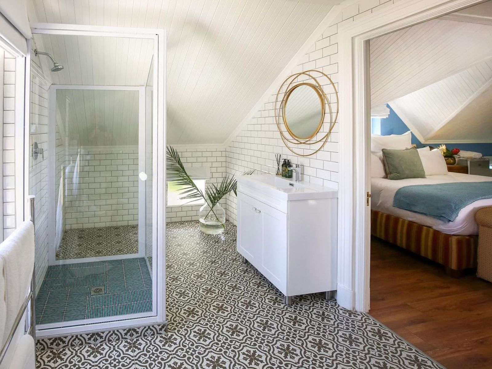 Rondreis Zuid-Afrika, Stellenbosch, Knorhoek Guesthouse, badkamer