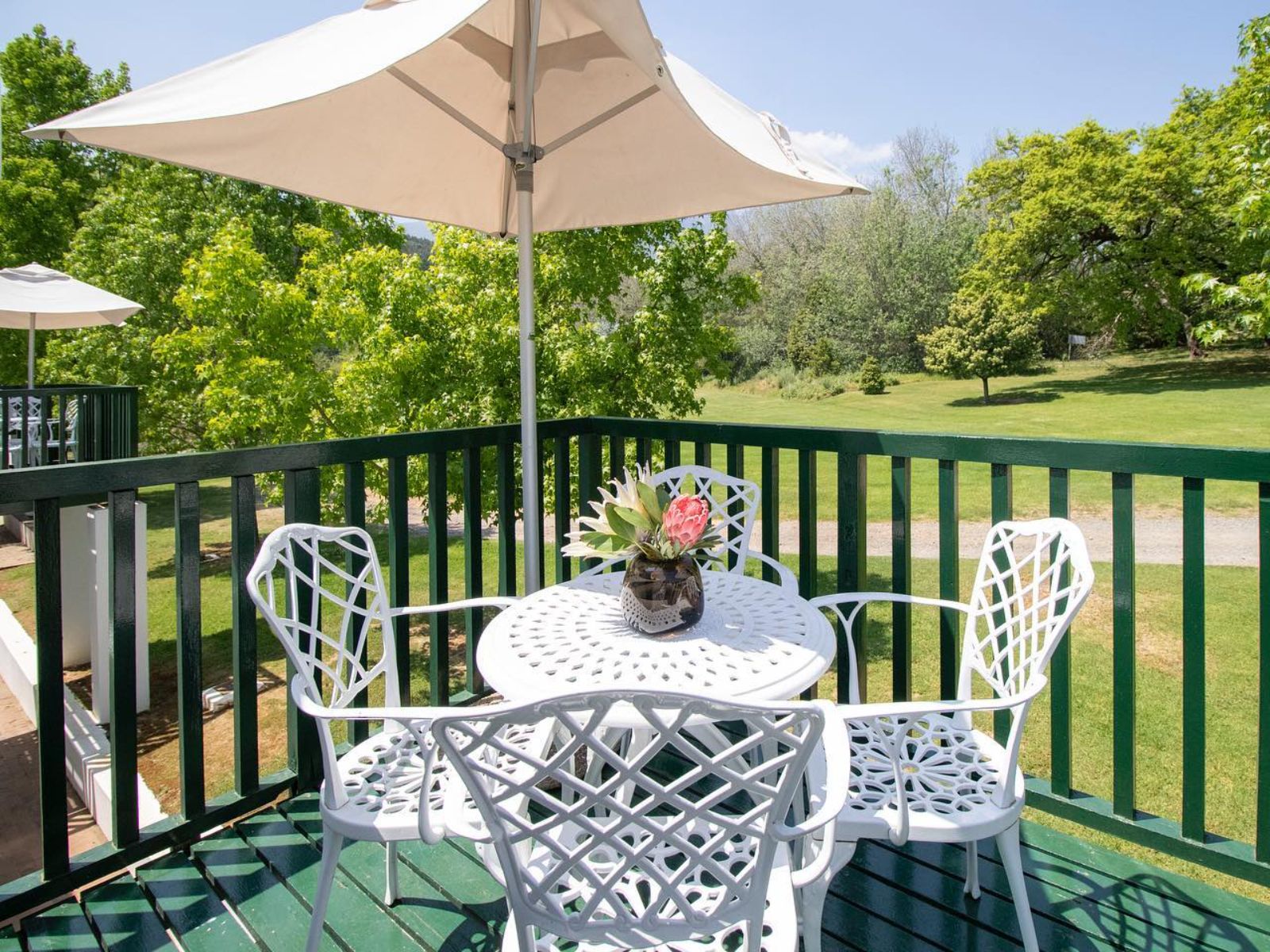 Rondreis Zuid-Afrika, Stellenbosch, Knorhoek Guesthouse, balkon