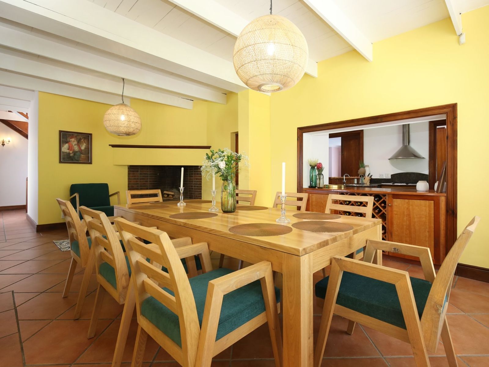 Rondreis Zuid-Afrika, Stellenbosch, Knorhoek Guesthouse, eettafel