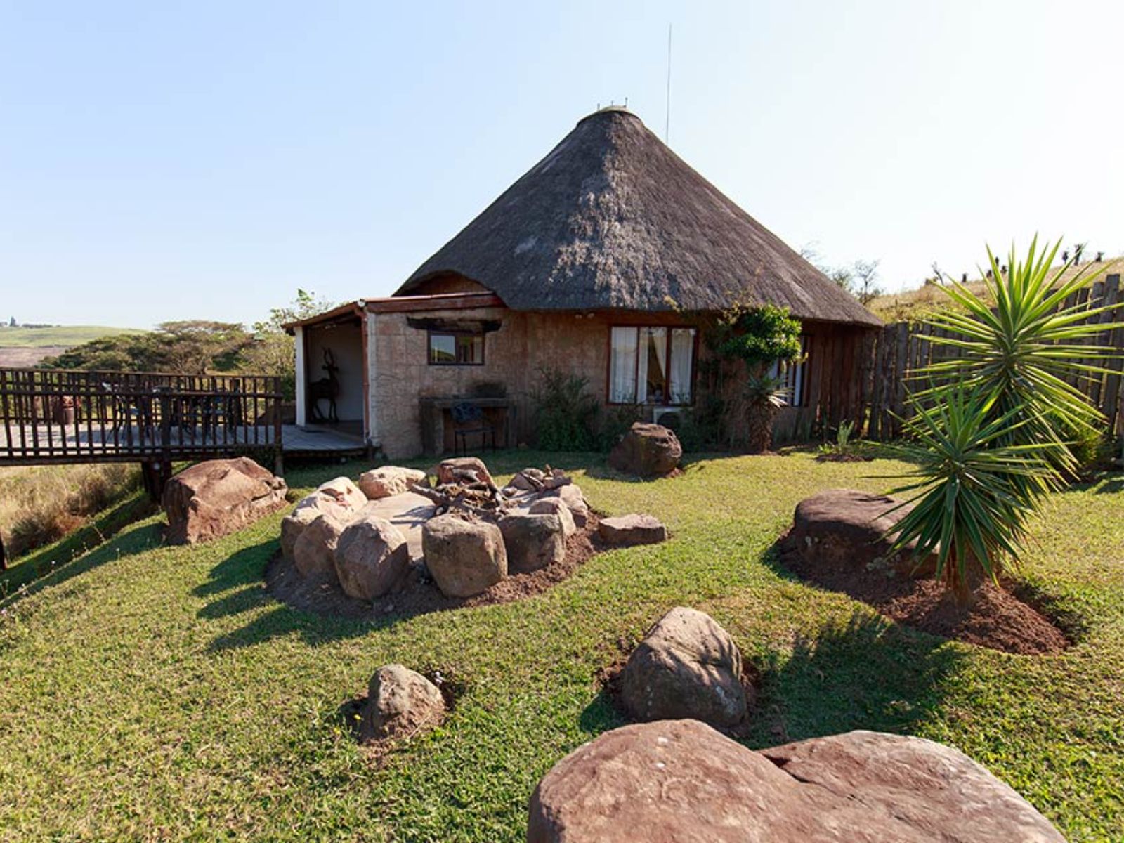 Rondreis Zuid-Afrika, Umhlanga, Rain Farm Game Lodge & Spa, zijaanzicht lodge