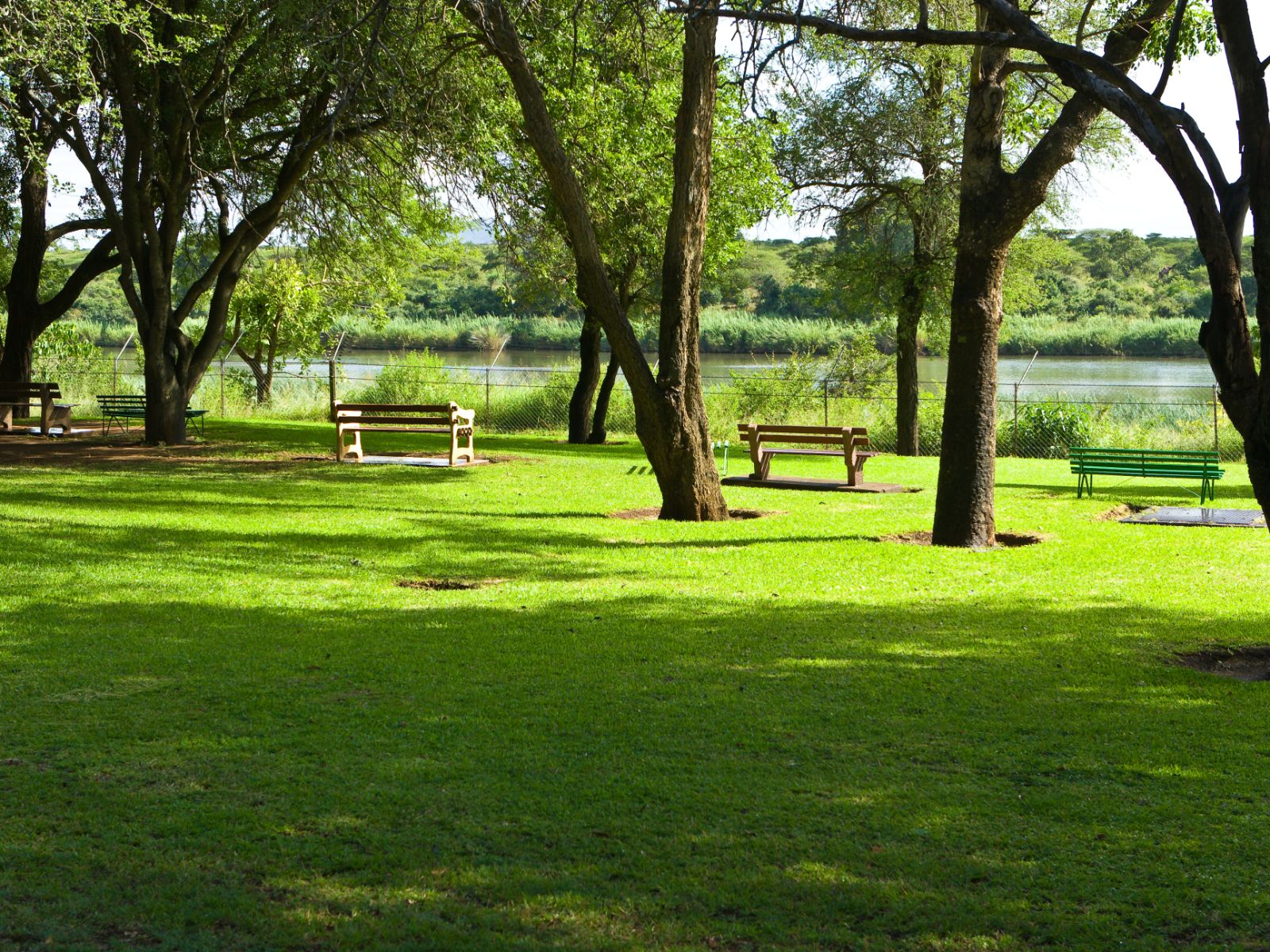 rondreis zuid afrika, kruger park, lower sabie rest camp, bankjes