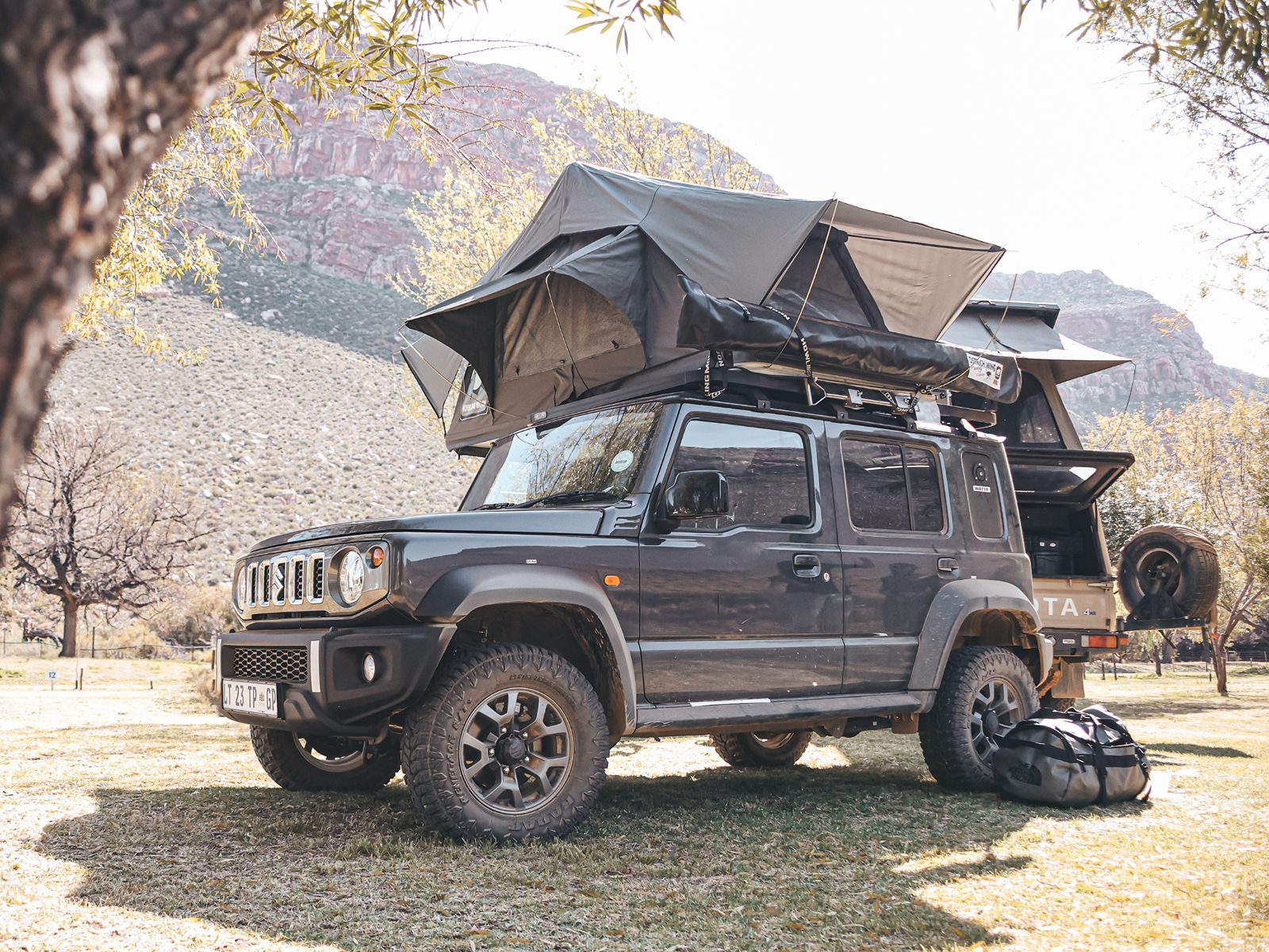 rondreis zuidelijk afrika, 4wd met rooftop tent kamperen