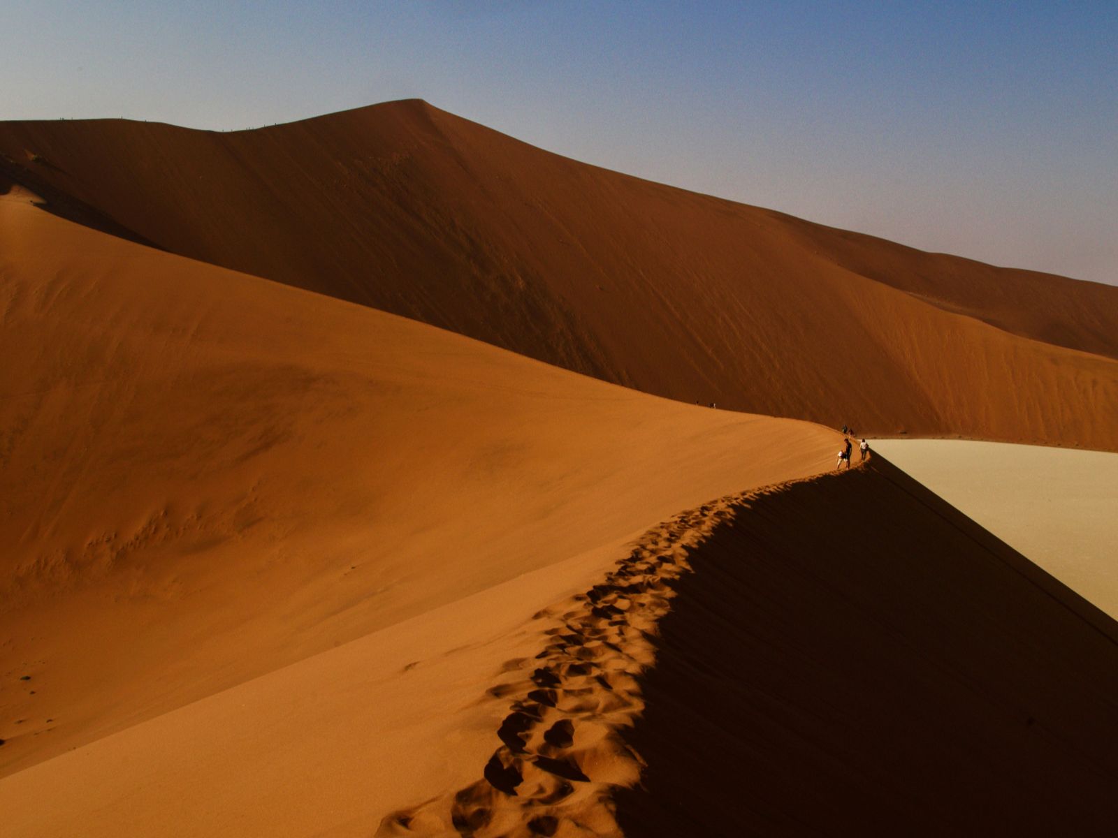 Rondreis Namibië, Sossusvlei, beklimming van Dune 45