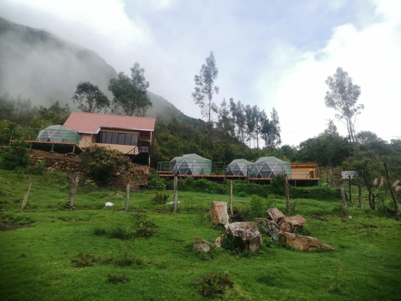 Rondreis Peru, Salkantay trekking, domes in groene omgeving