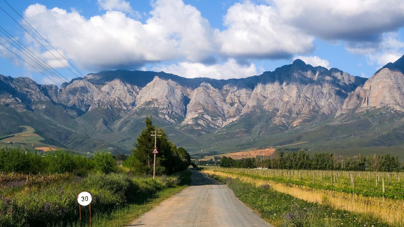 Rondreis Zuid-Afrika, Swellendam, weg met uitzicht op de bergen