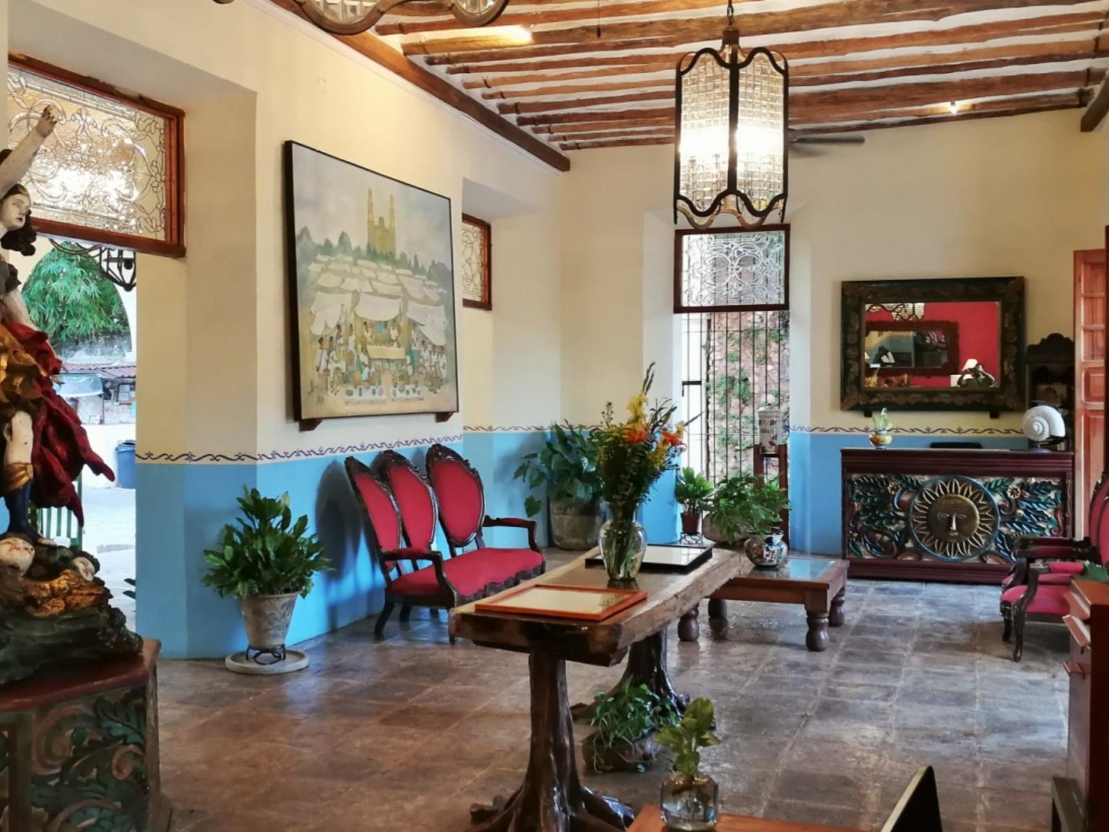 Rondreis Mexico, Valladolid, Meson des Marques, lobby