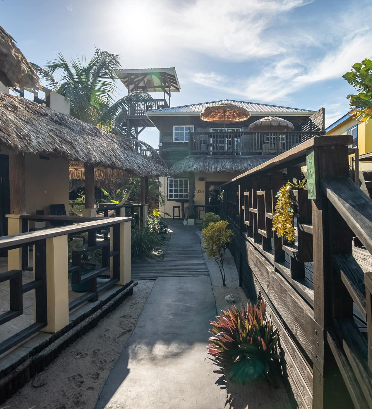 Rondreis Belize, Placenia, Carribean Beach Cabanas, hotel overzicht