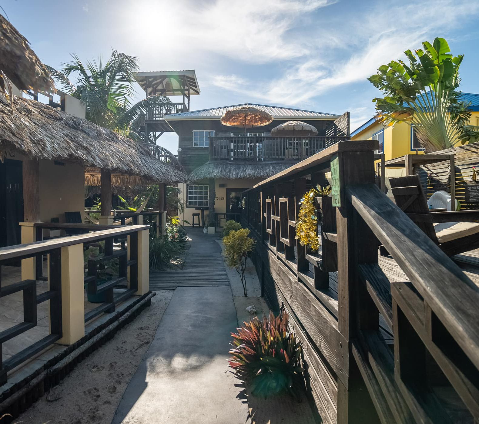 Rondreis Belize, Placenia, Carribean Beach Cabanas, hotel overzicht