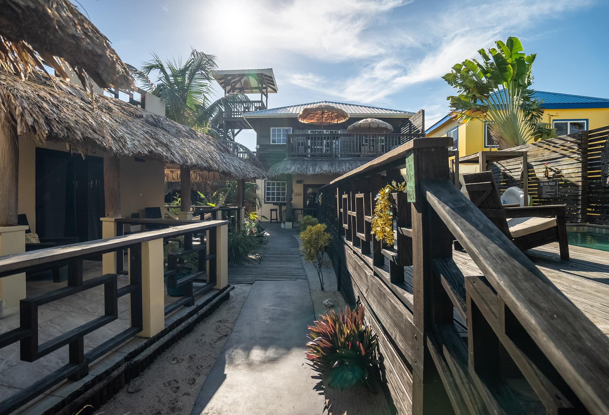Rondreis Belize, Placenia, Carribean Beach Cabanas, hotel overzicht