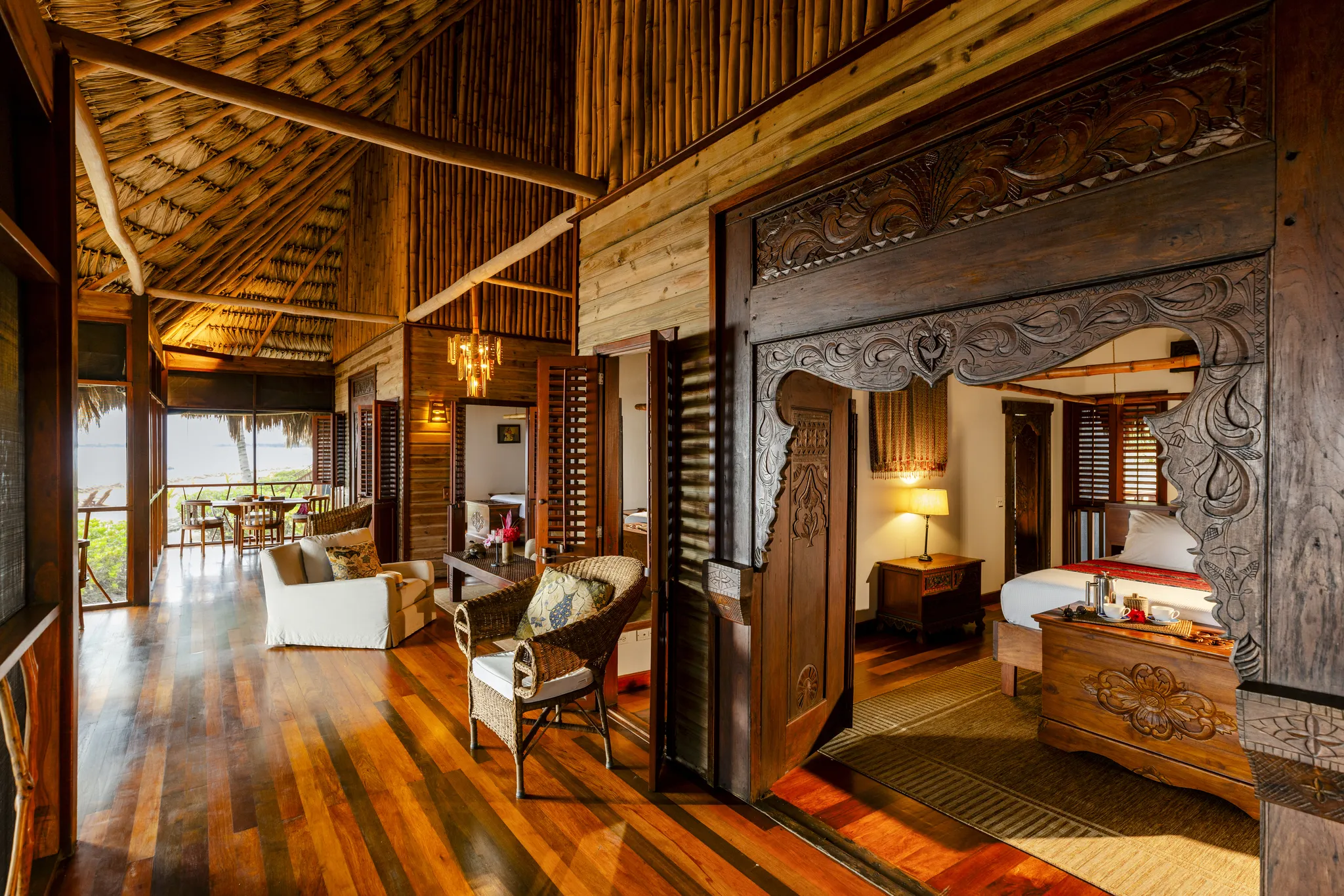 Rondreis Belize, Placenia, Turtles Inn, Seafront Villa kameroverzicht