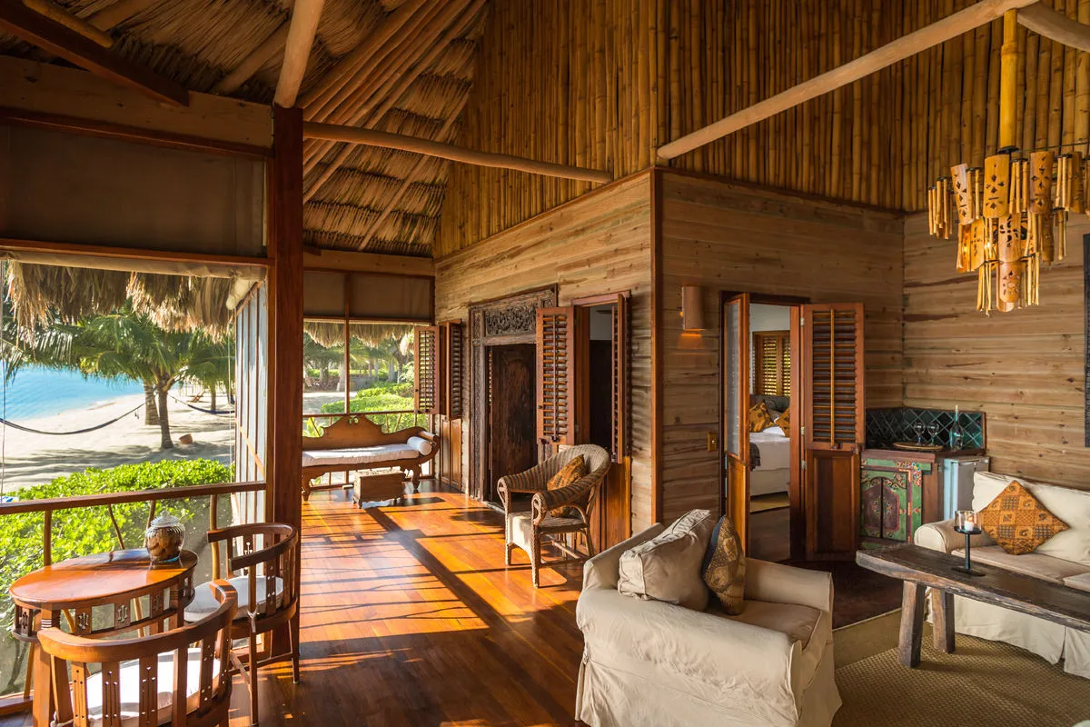 Rondreis Belize, Placenia, Turtles Inn, Seafront Villa, zitgedeelte