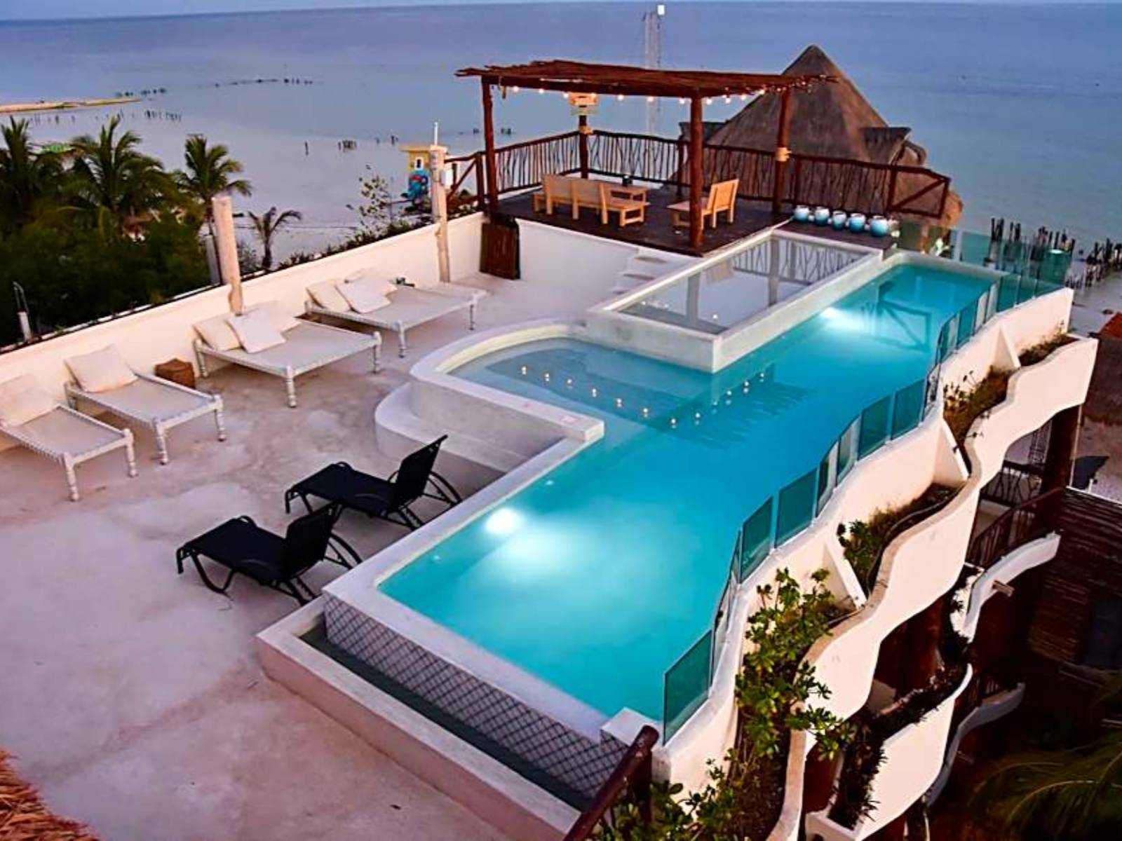 Rondreis Mexico, Isla Holbox, Spirit Holbox, zwembad