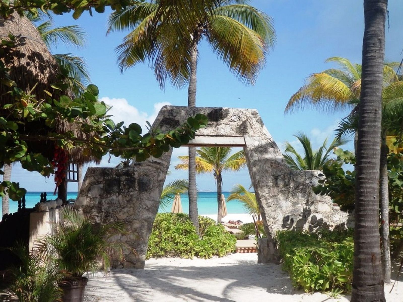 Rondreis Mexico, Isla Mujeres, palmbomen en strand