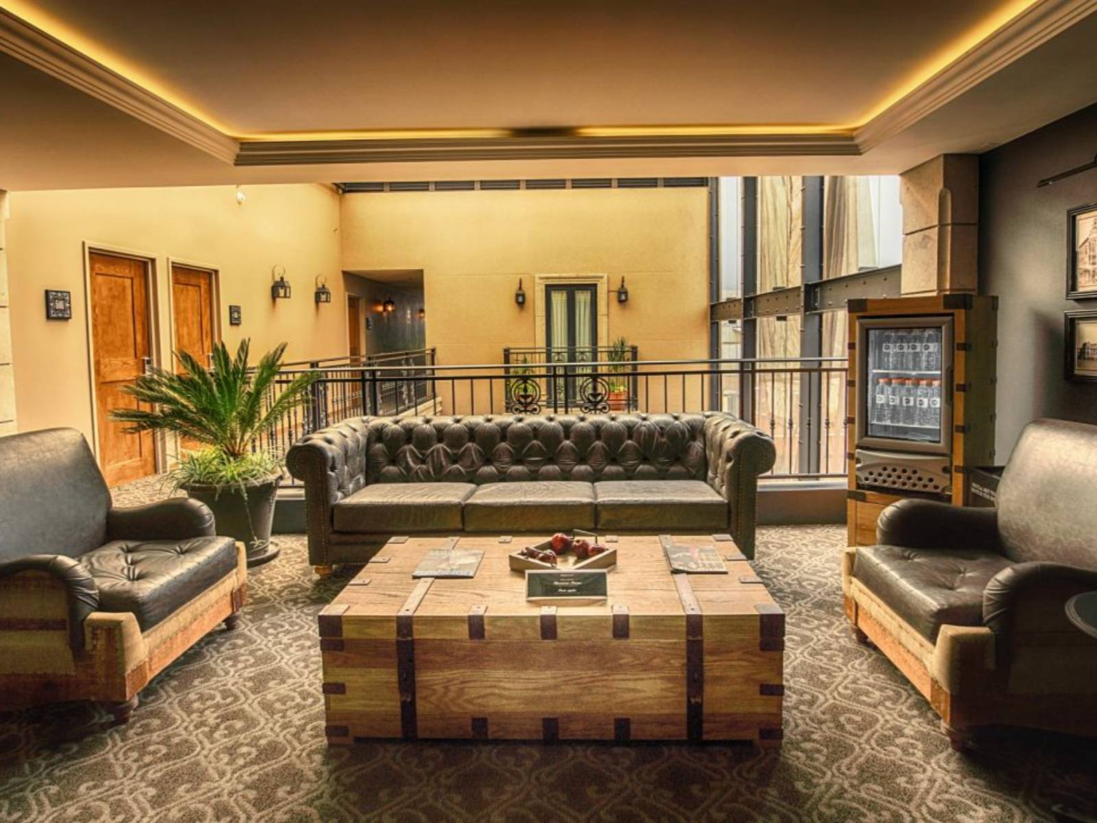 Rondreis Mexico, Mexico-Stad, Historico Central, lobby zithoek banken