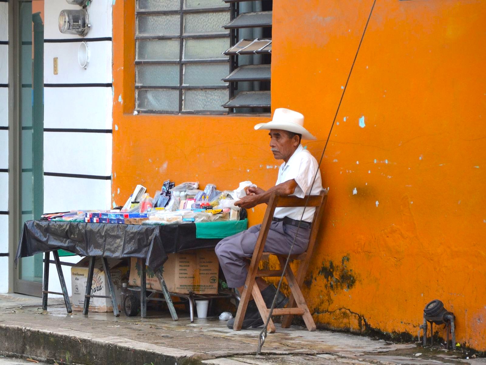 Rondreis Mexico, Palenque, straatverkoper