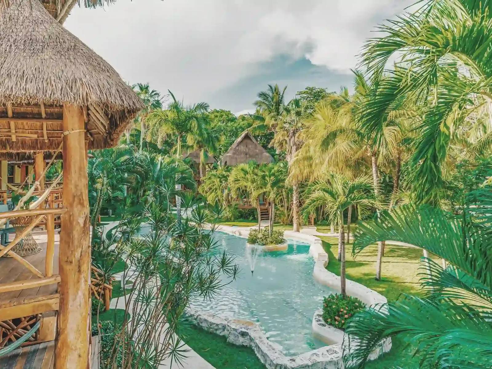 Rondreis Mexico, Playa del Carmen, Mahekal, garden view
