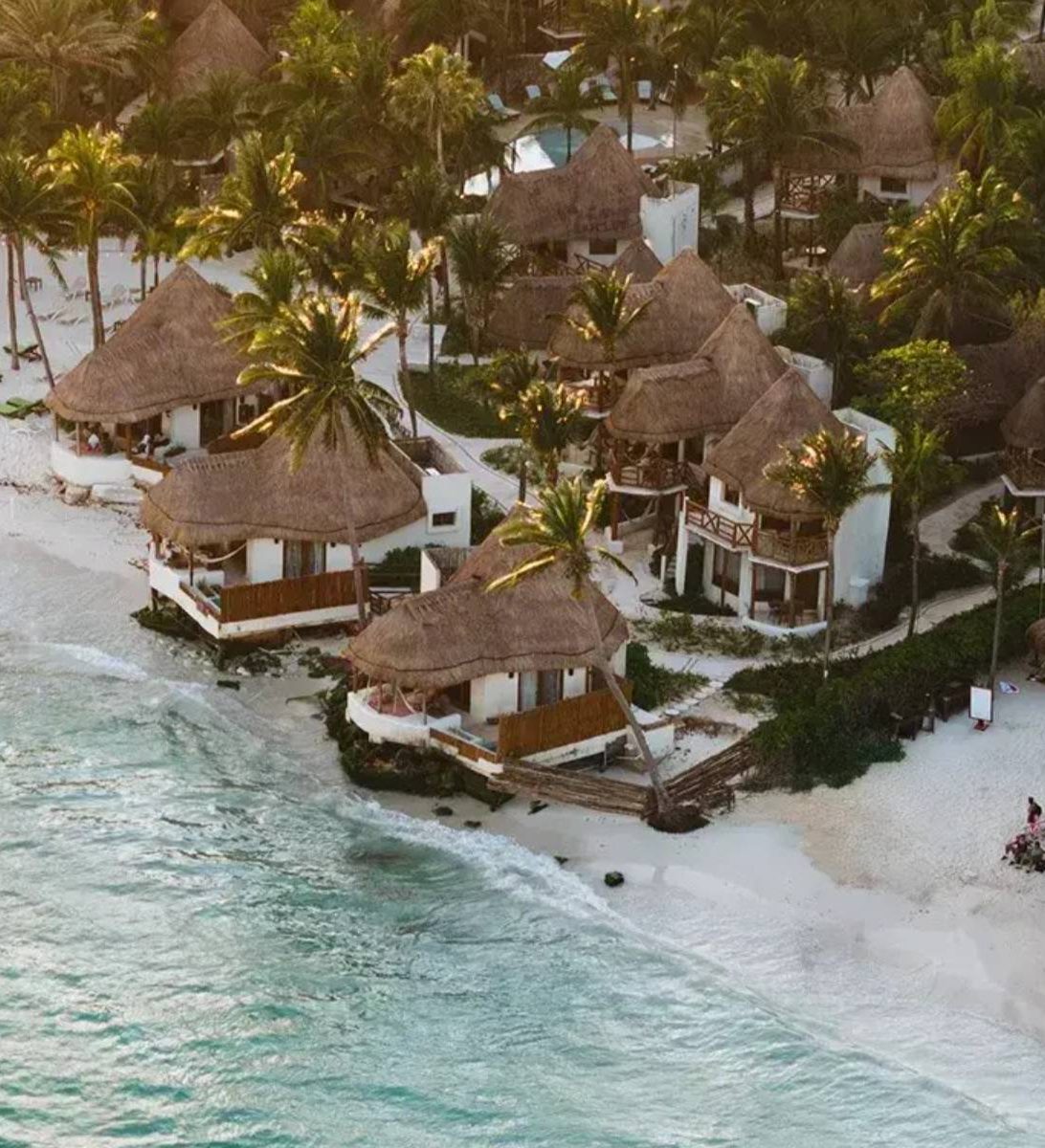 Rondreis Mexico, Playa del Carmen, Mahekal, luchtfoto