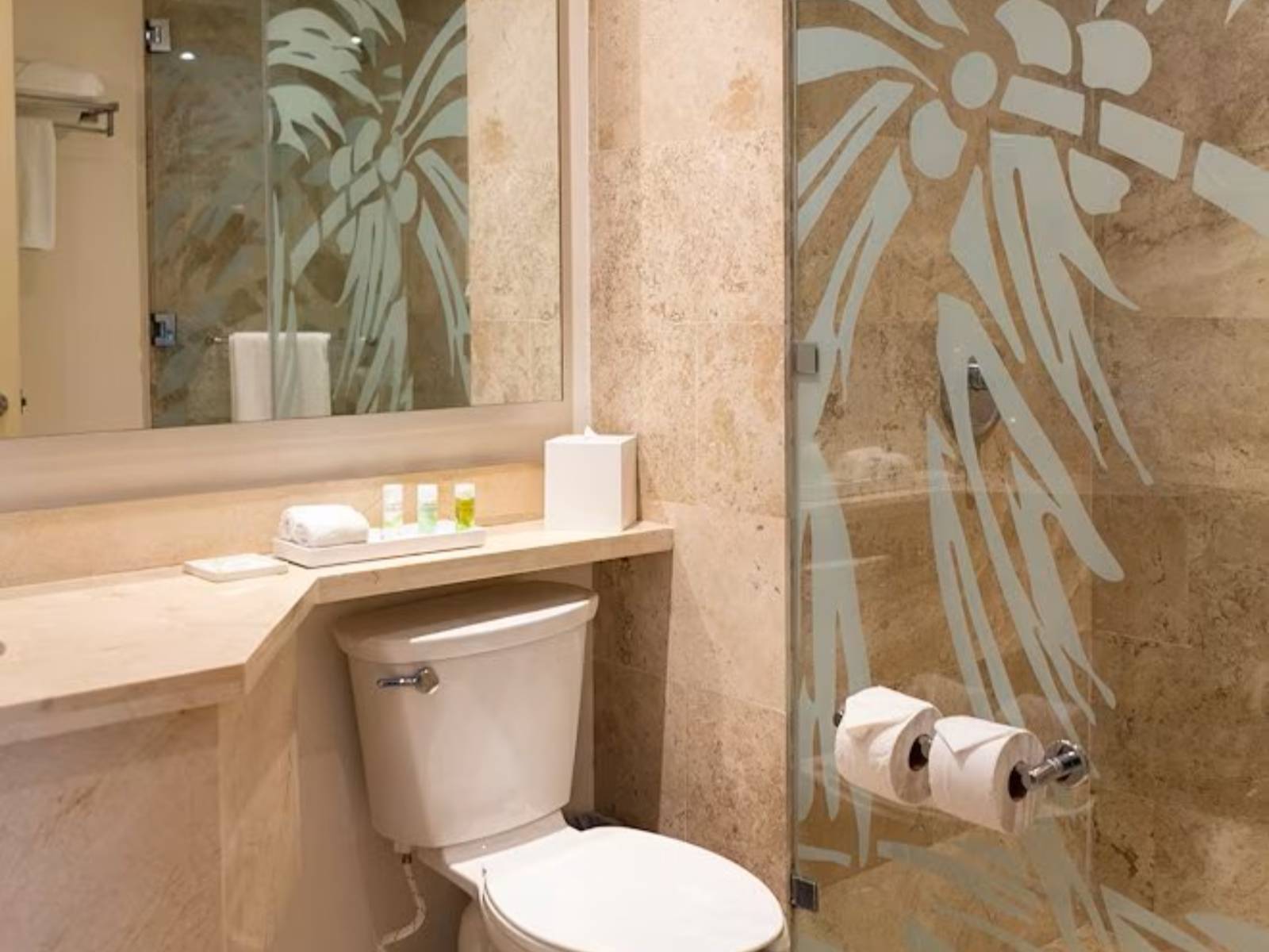 Rondreis Mexico, Playa del Carmen, Reef Coco Beach, kamer badkamer