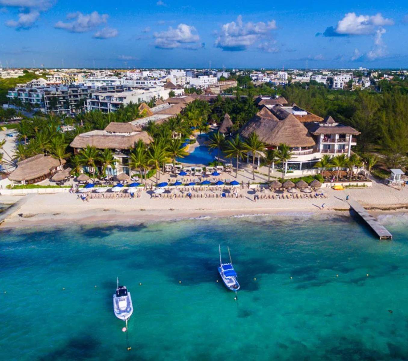 Rondreis Mexico, Playa del Carmen, Reef Coco Beach, strand vanuit de lucht