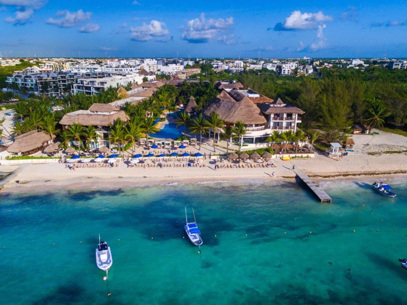 Rondreis Mexico, Playa del Carmen, Reef Coco Beach, strand vanuit de lucht